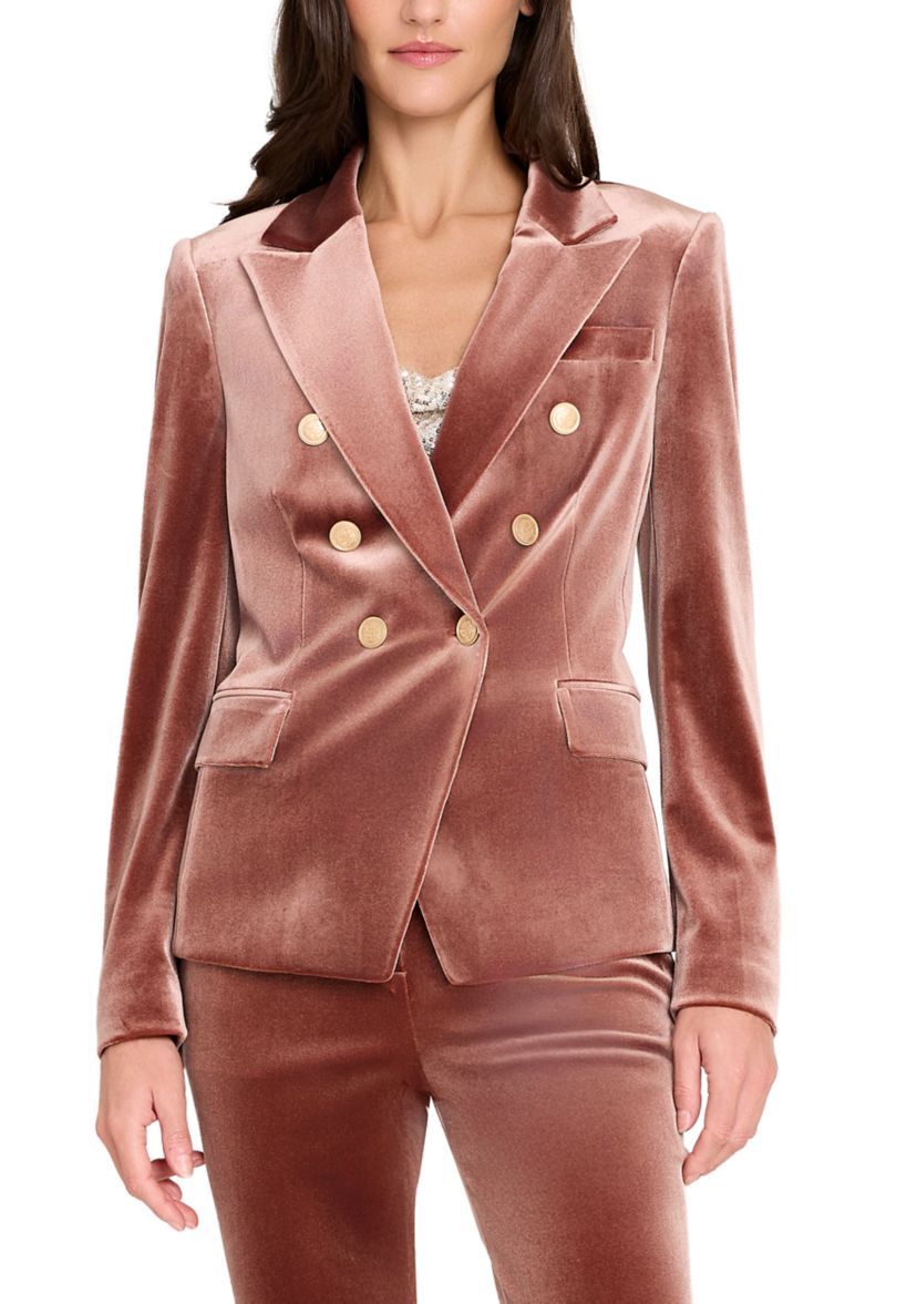 Womens Velvet Double Breast Jacket