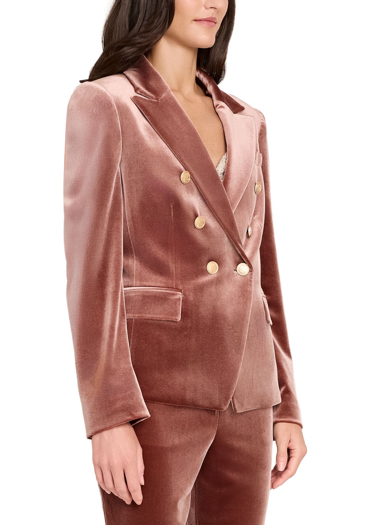 Womens Velvet Double Breast Jacket