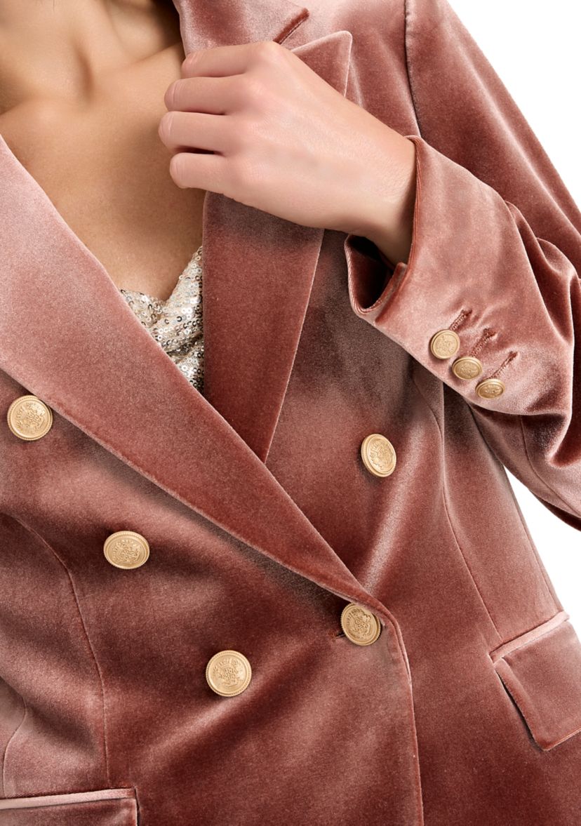 Womens Velvet Double Breast Jacket