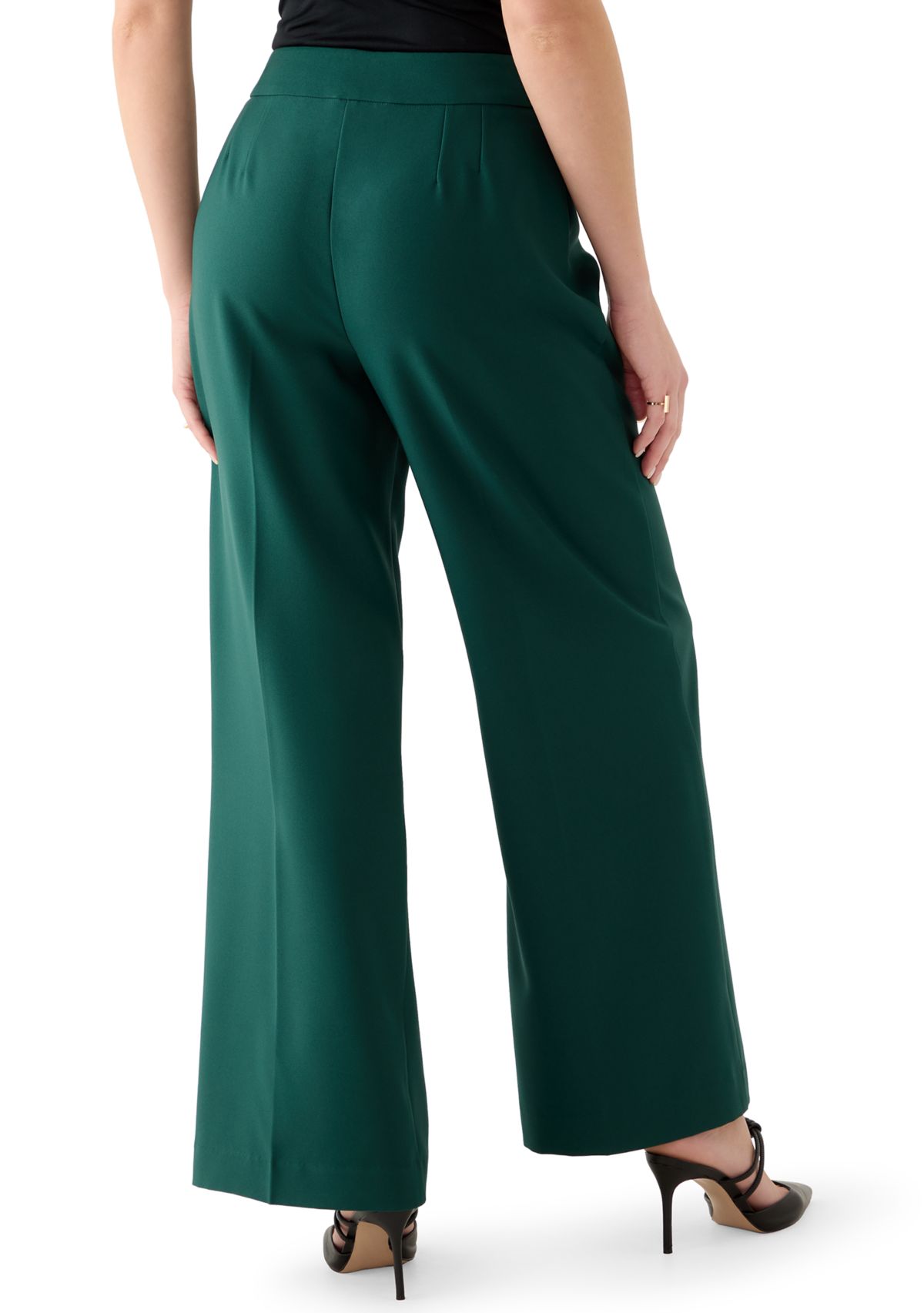 Womens Wide Leg Crepe Pants