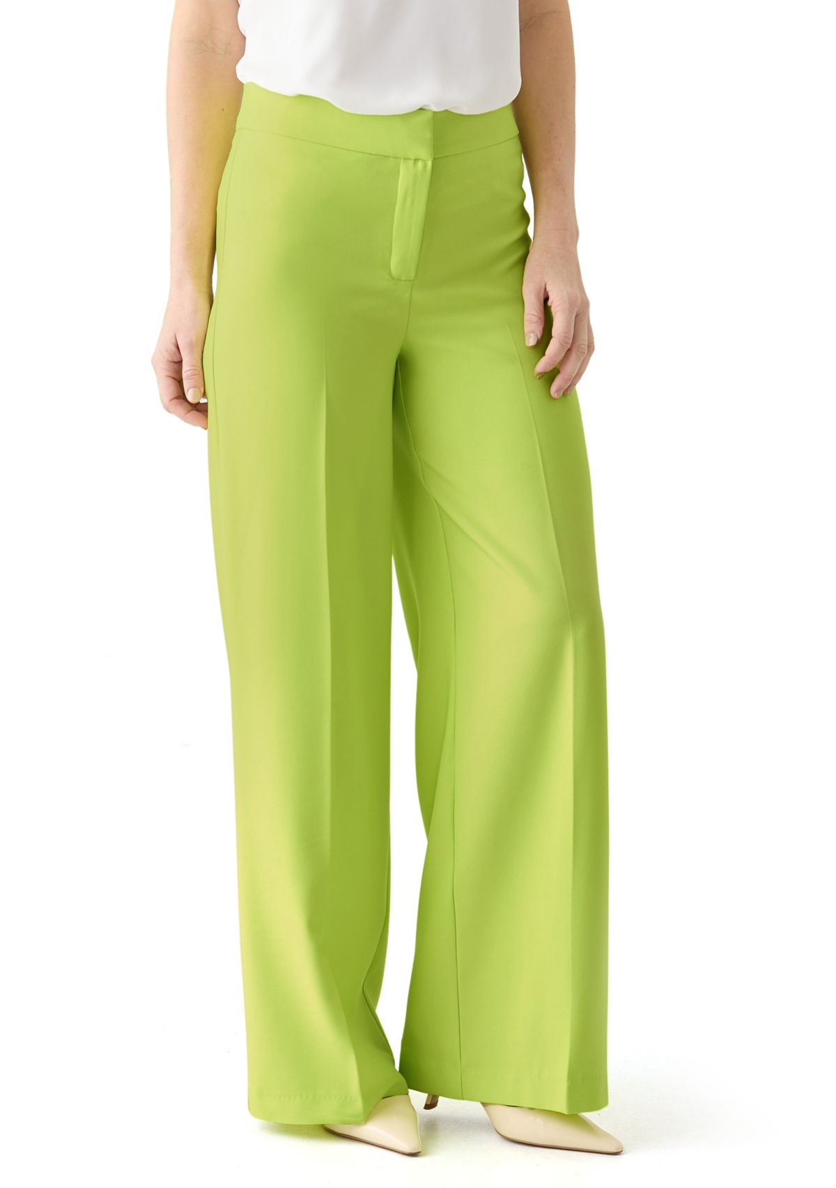Womens Wide Leg Crepe Pants