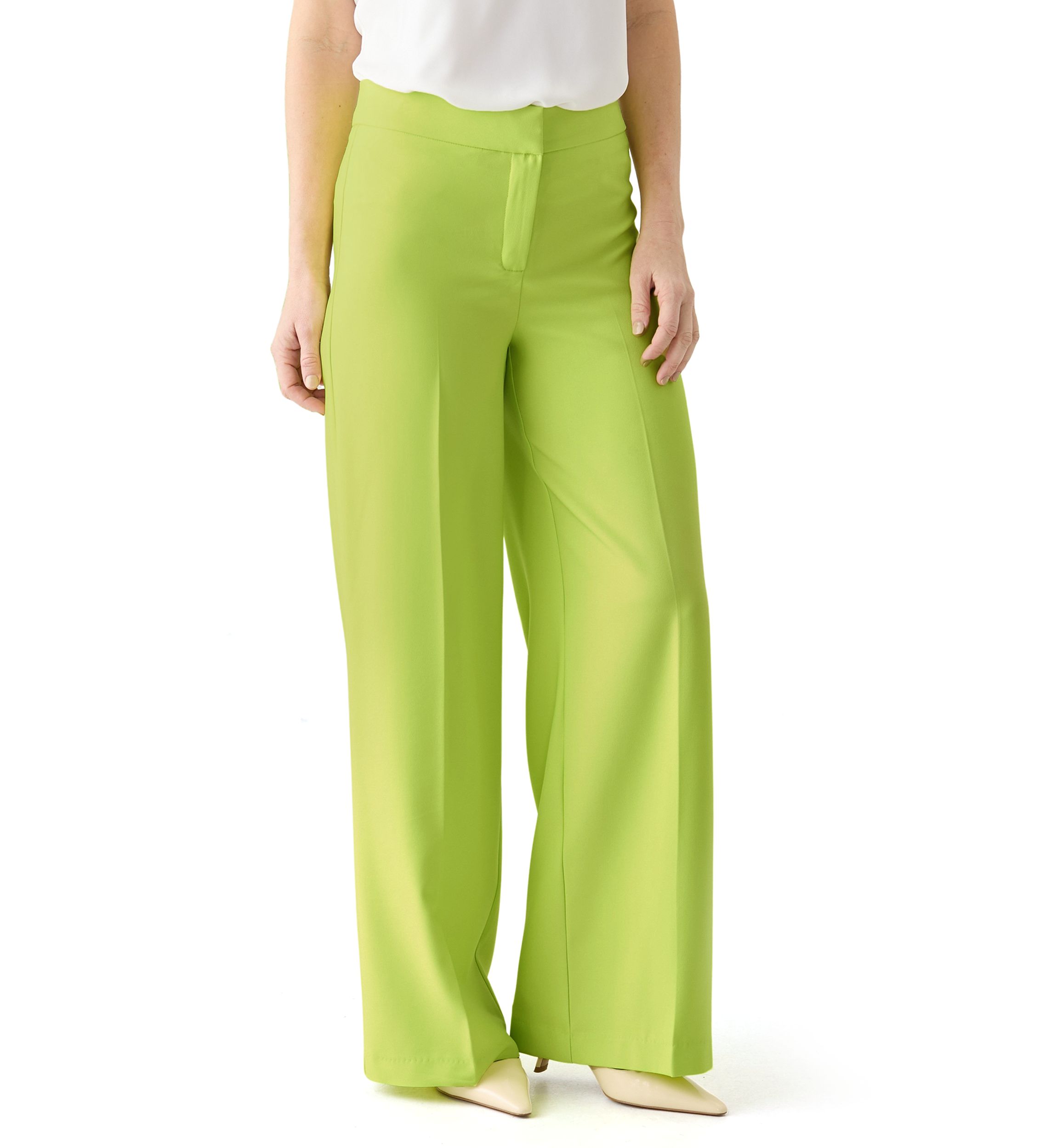 Womens Wide Leg Crepe Pants