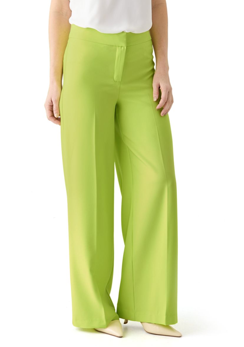 Womens Wide Leg Crepe Pants