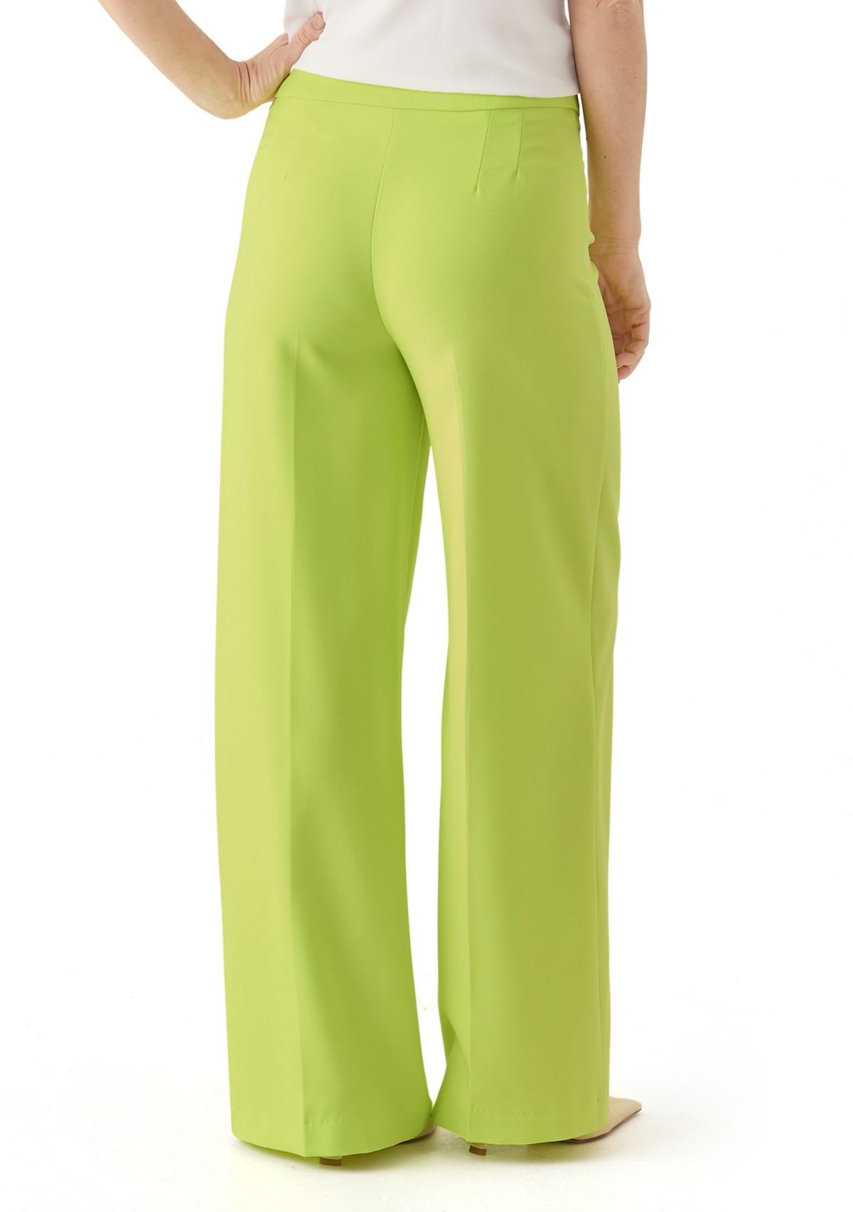 Womens Wide Leg Crepe Pants