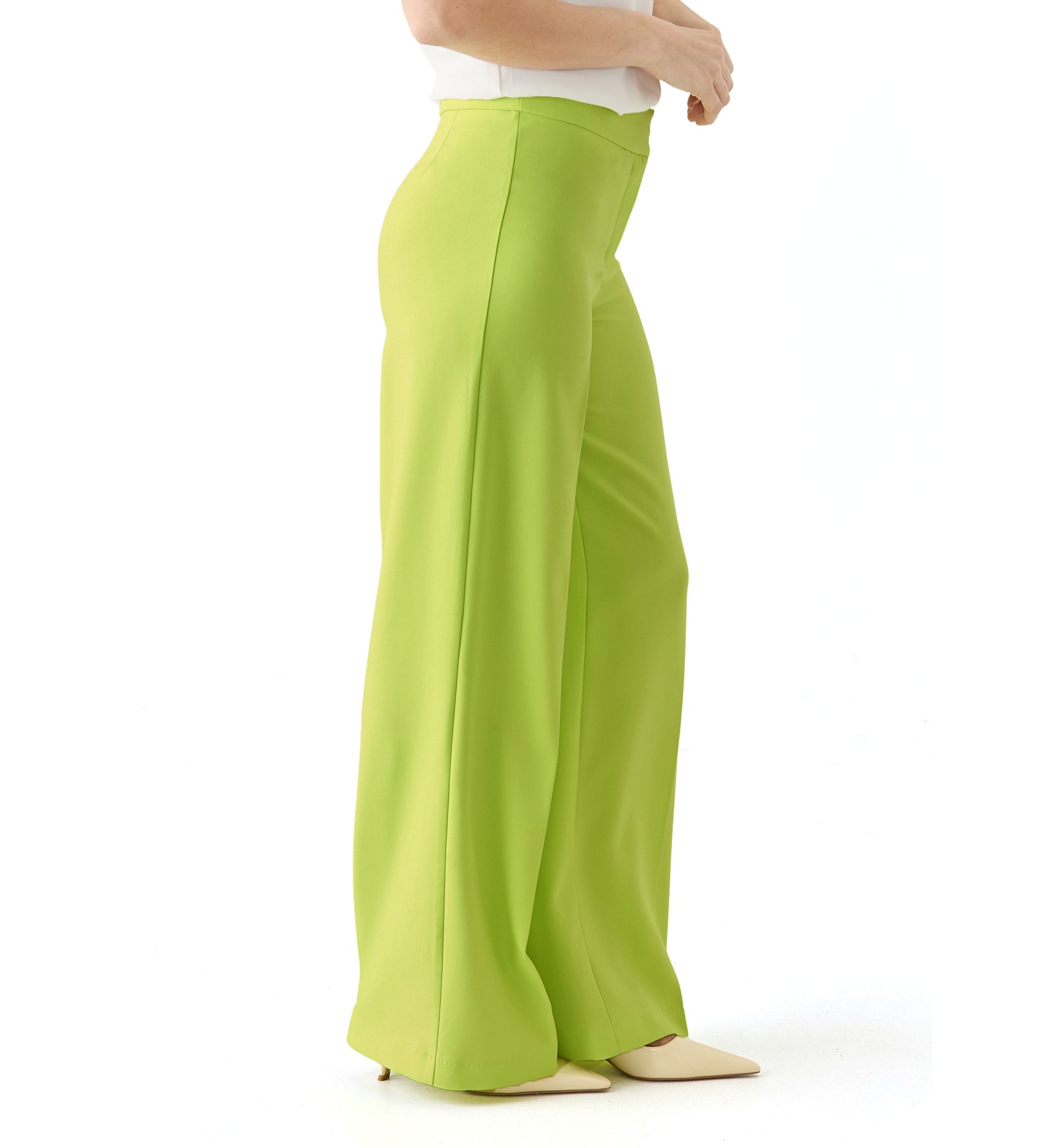Womens Wide Leg Crepe Pants