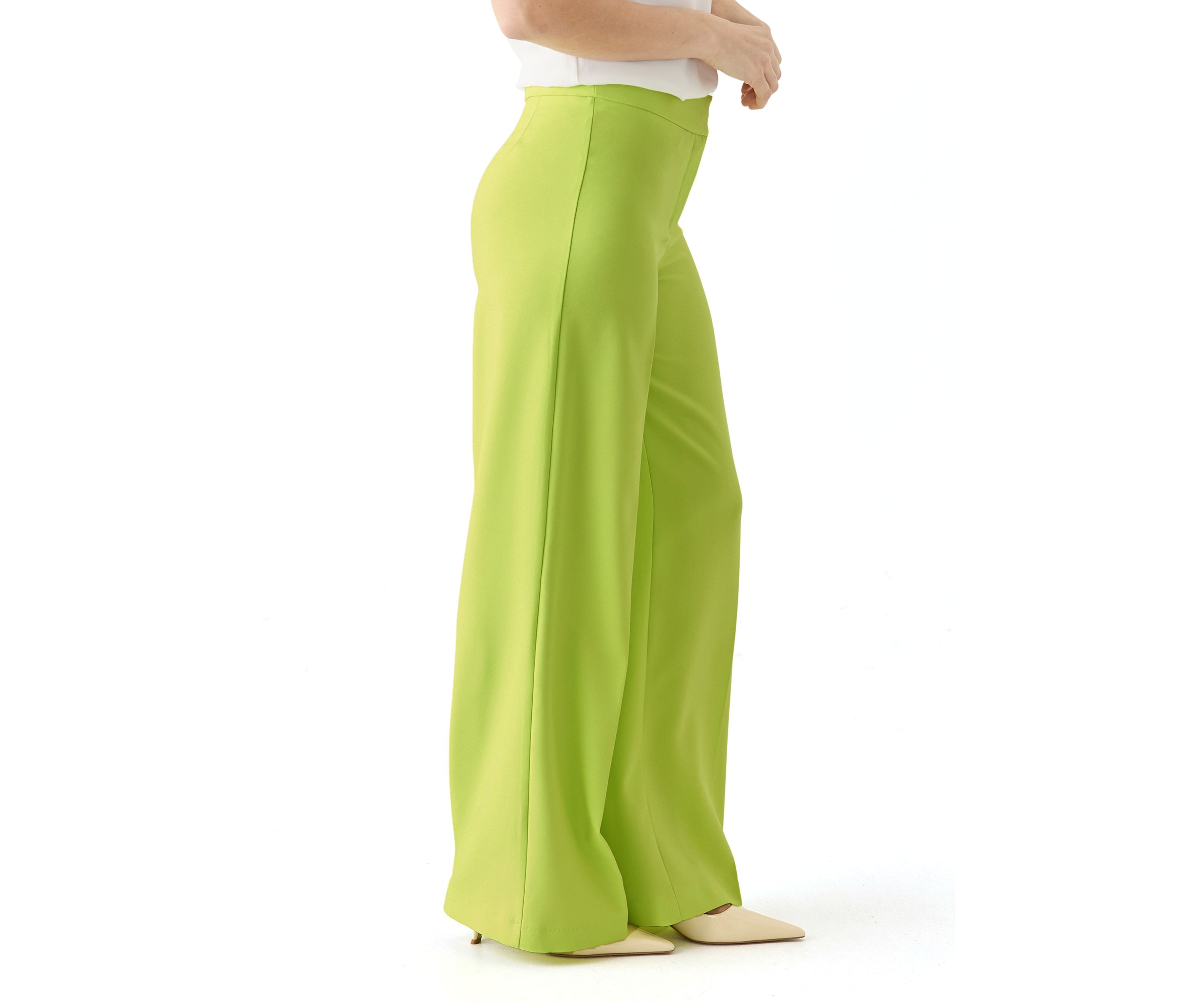 Womens Wide Leg Crepe Pants