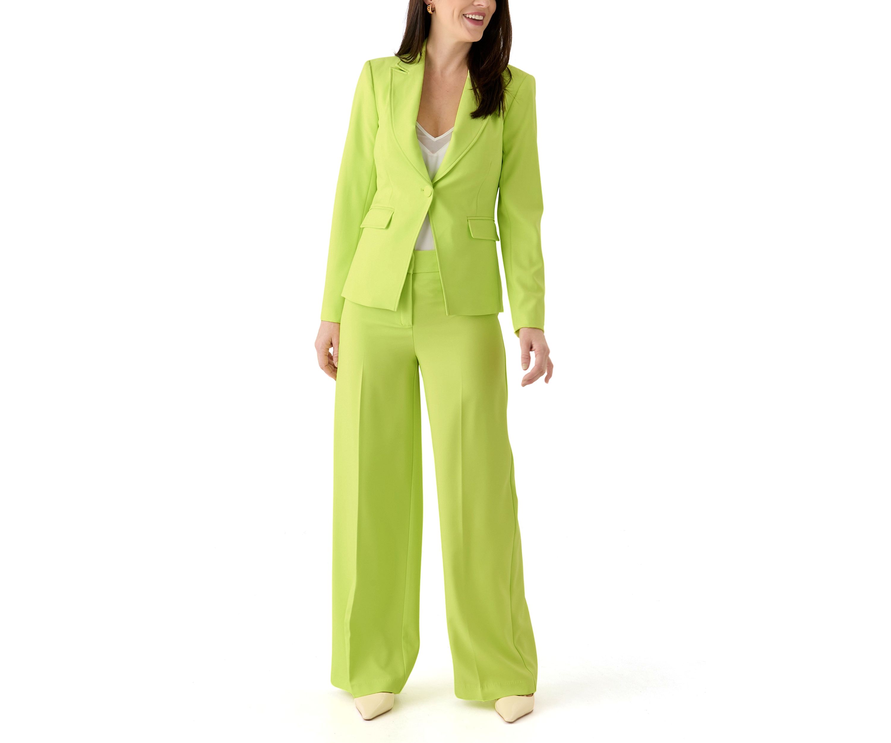 Womens Wide Leg Crepe Pants