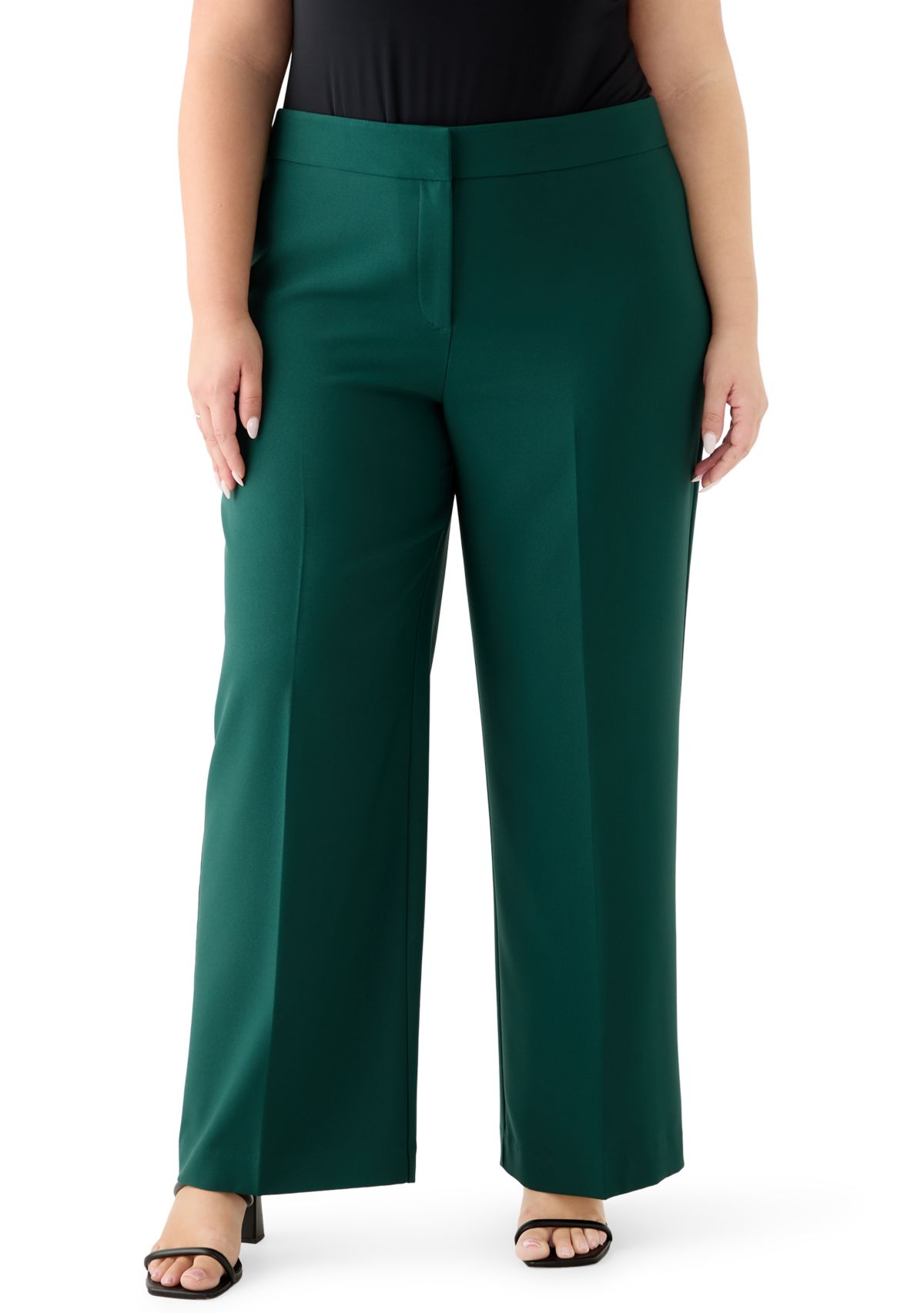 Plus Size Crepe Wide Leg Pants
