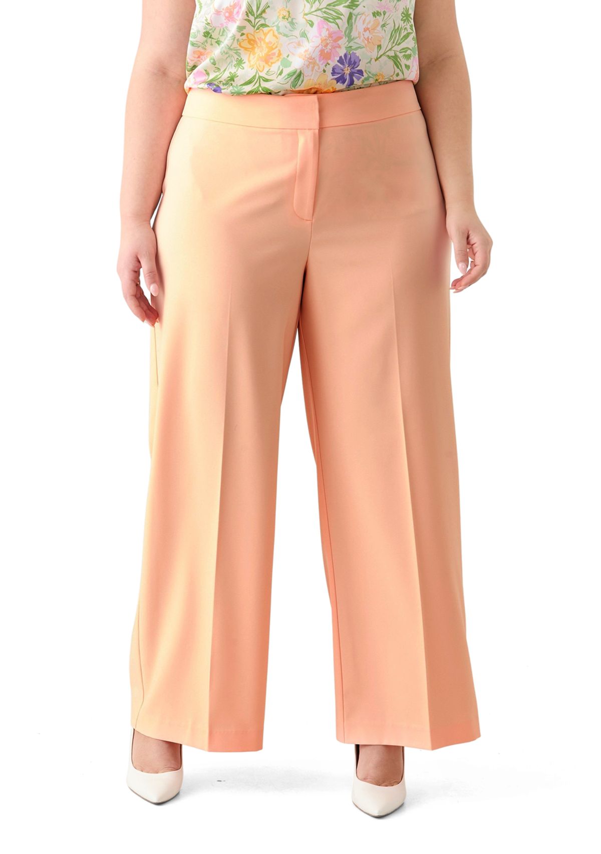 Plus Size Crepe Wide Leg Pants