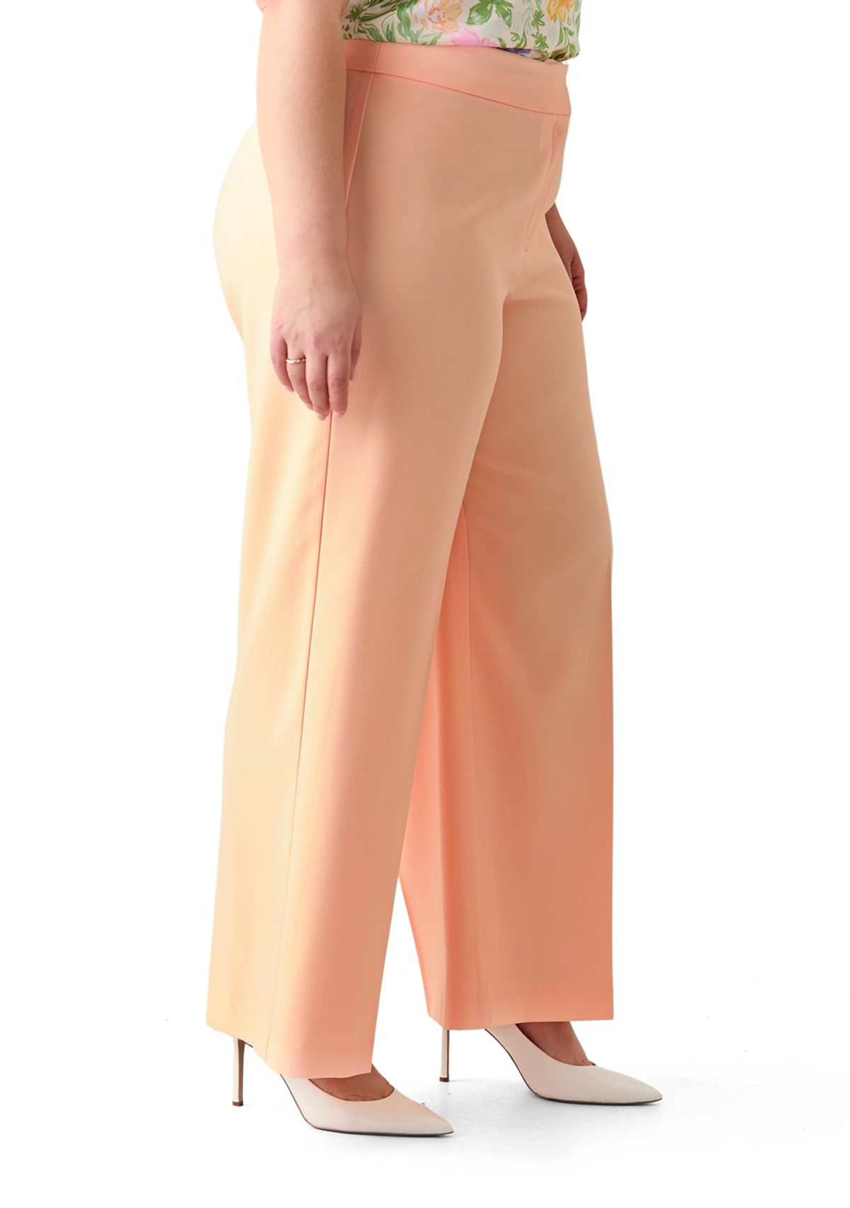Plus Size Crepe Wide Leg Pants
