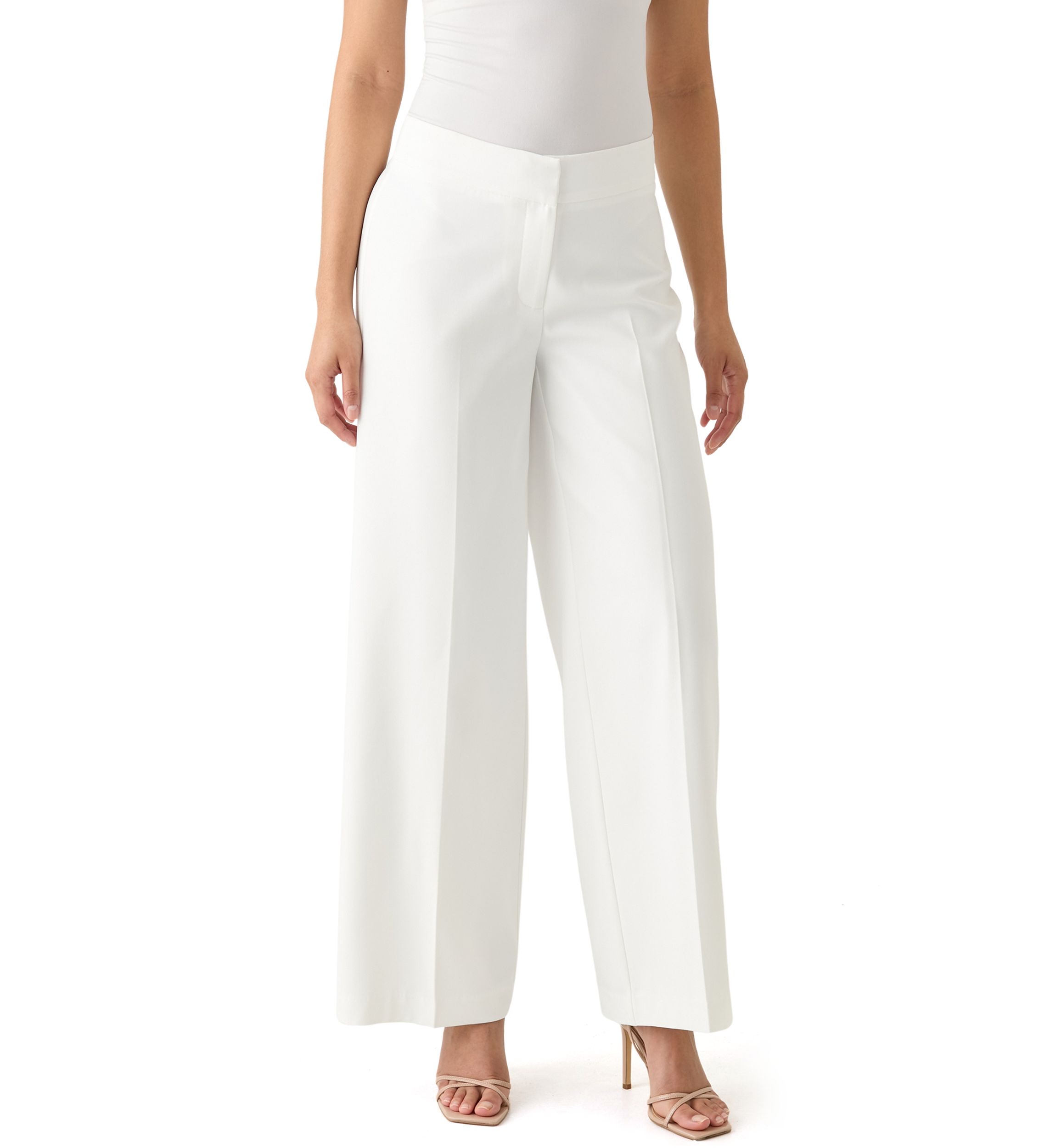 Womens Wide Leg Crepe Pants