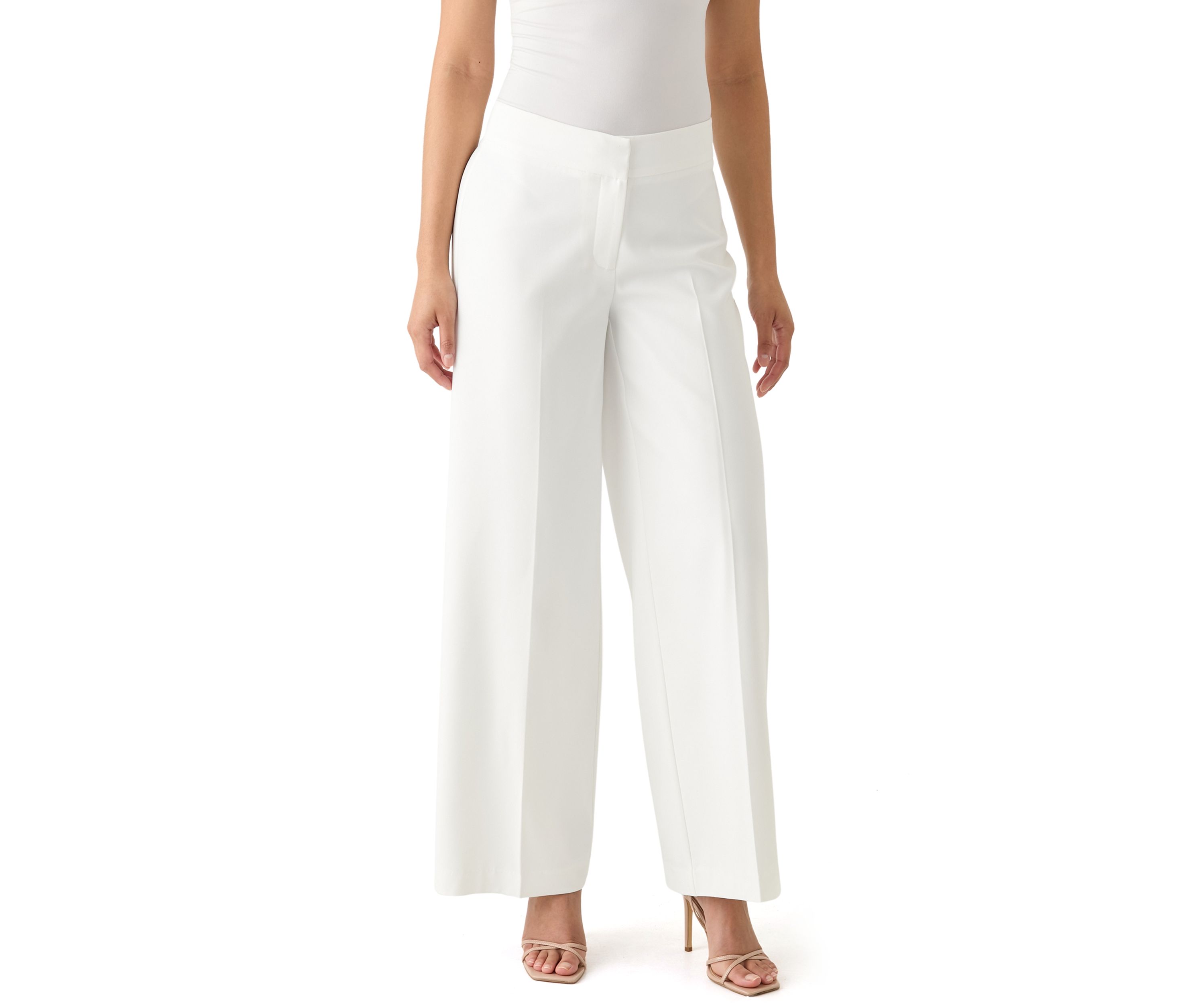 Womens Wide Leg Crepe Pants