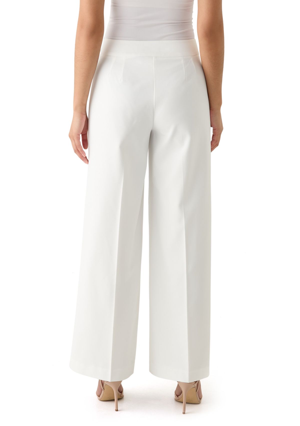 Womens Wide Leg Crepe Pants