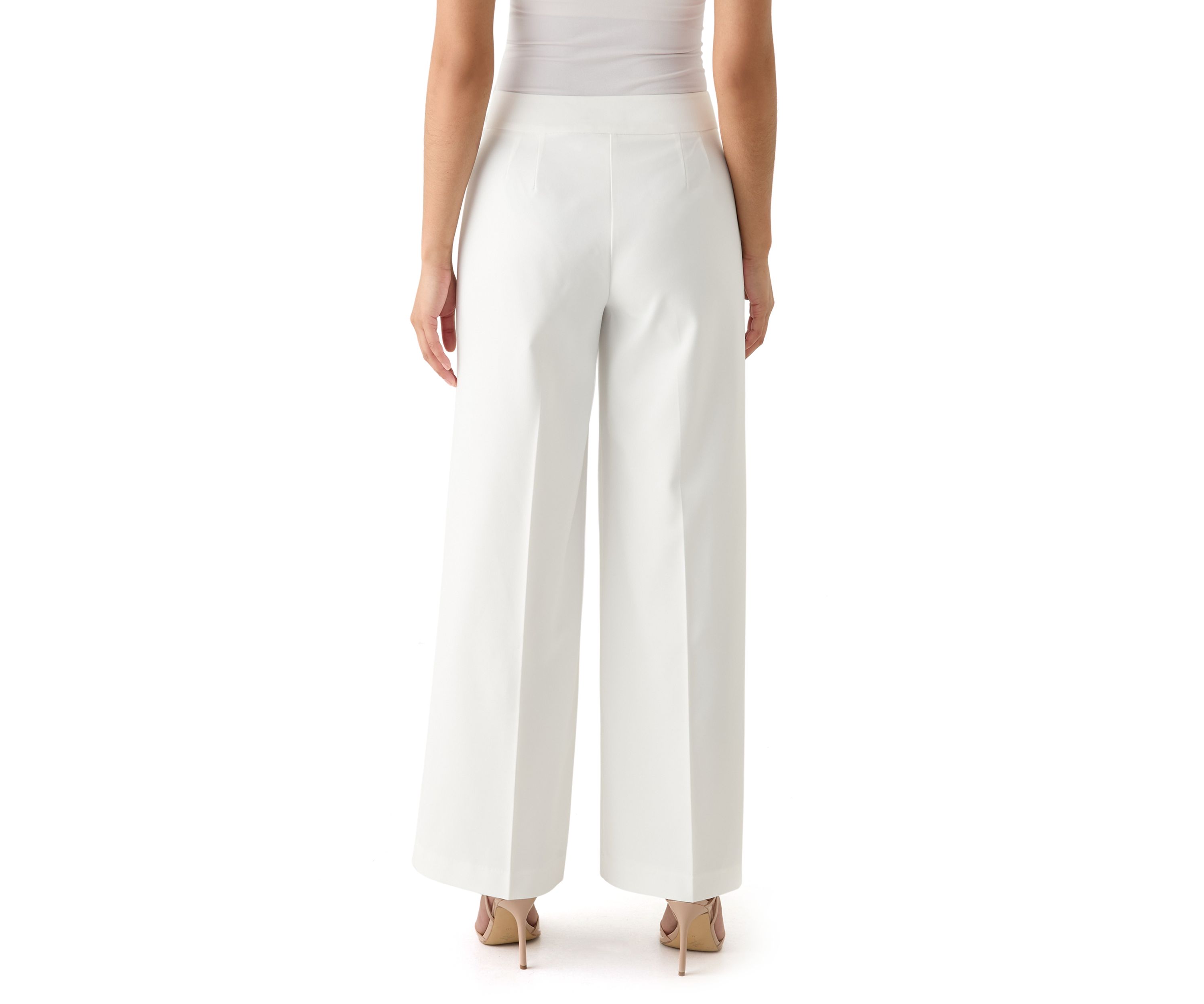 Womens Wide Leg Crepe Pants
