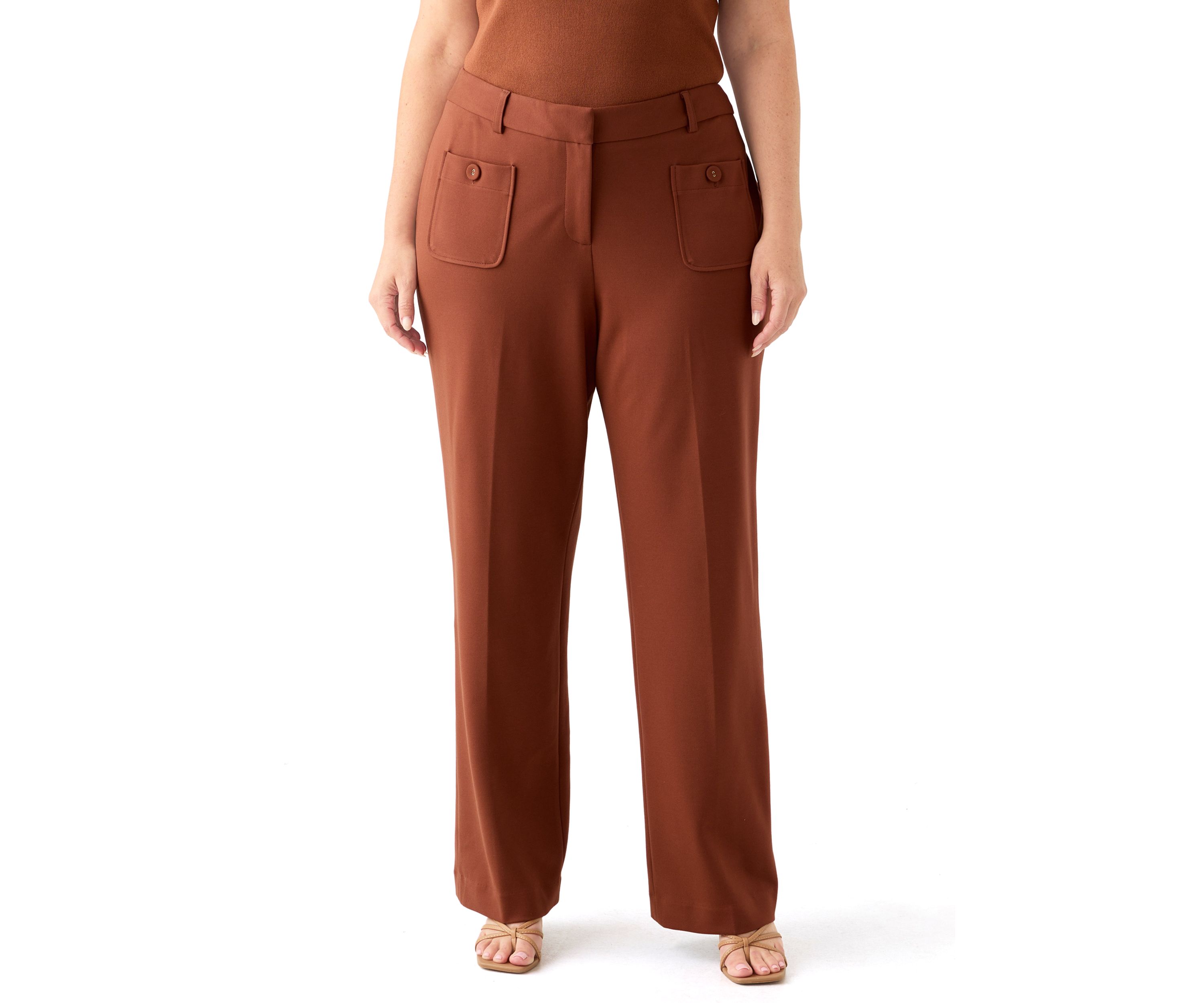 Plus Size Ponte Wide-Leg Pants