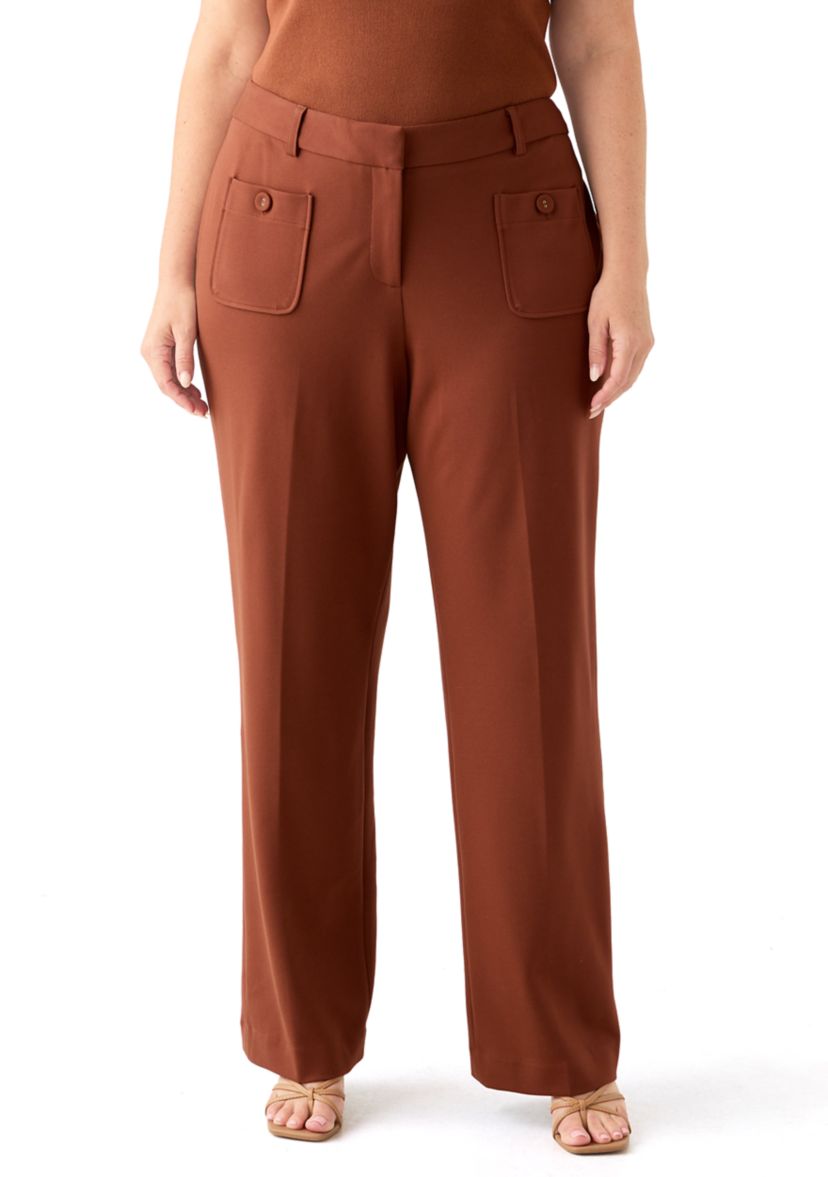 Plus Size Ponte Wide-Leg Pants