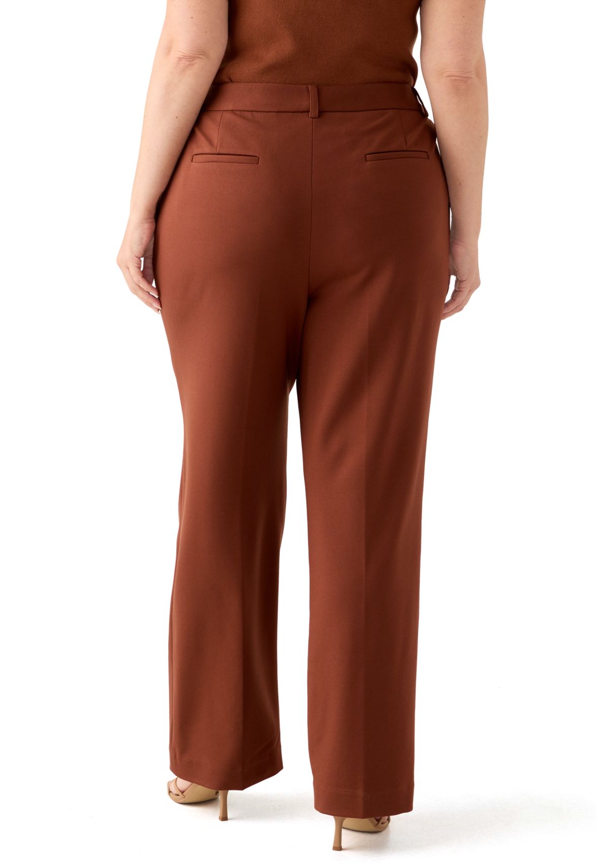 Plus Size Ponte Wide-Leg Pants