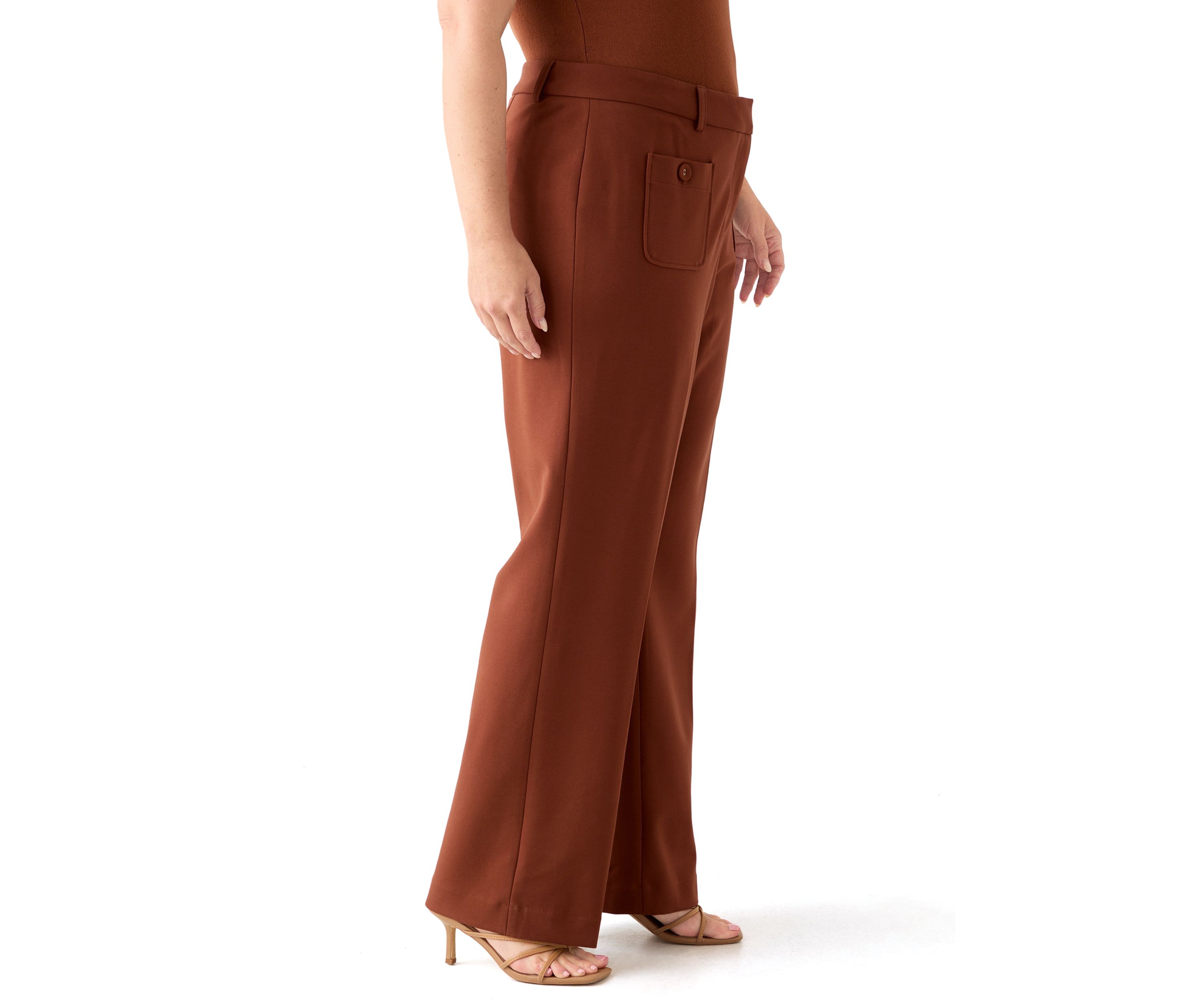 Plus Size Ponte Wide-Leg Pants