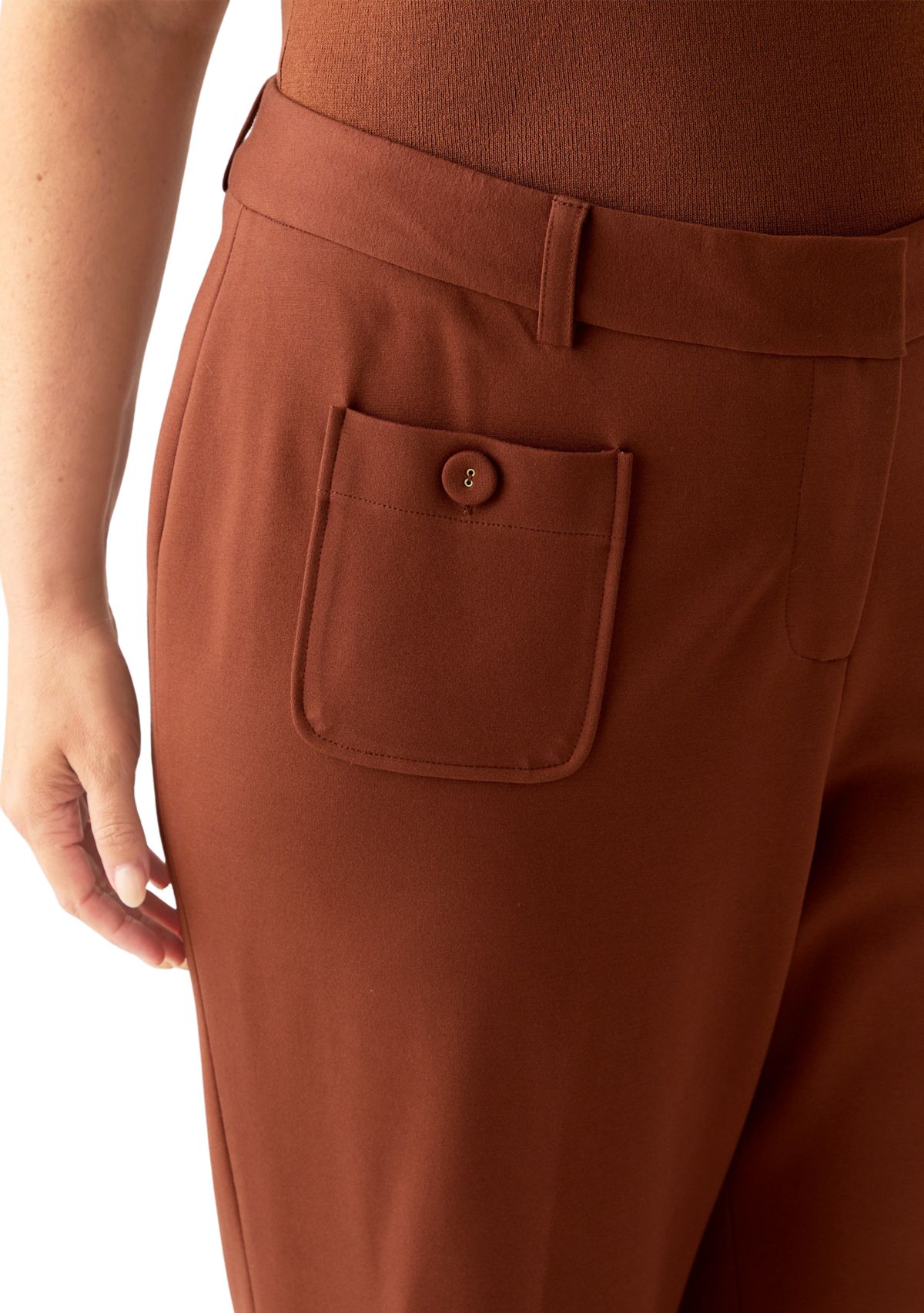 Plus Size Ponte Wide-Leg Pants