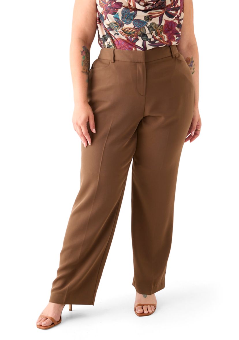 Plus Size Brushed Woven Pants
