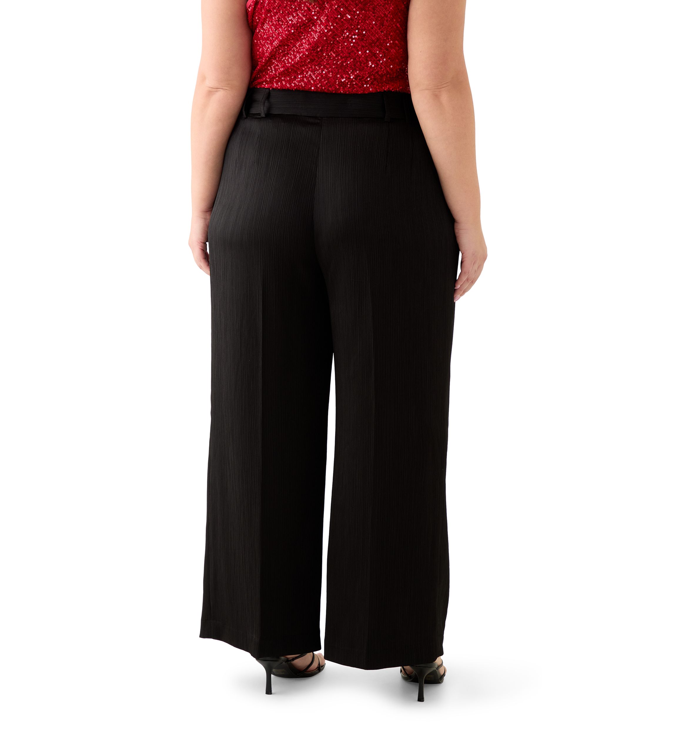 Plus Size Crinkle Satin Pants
