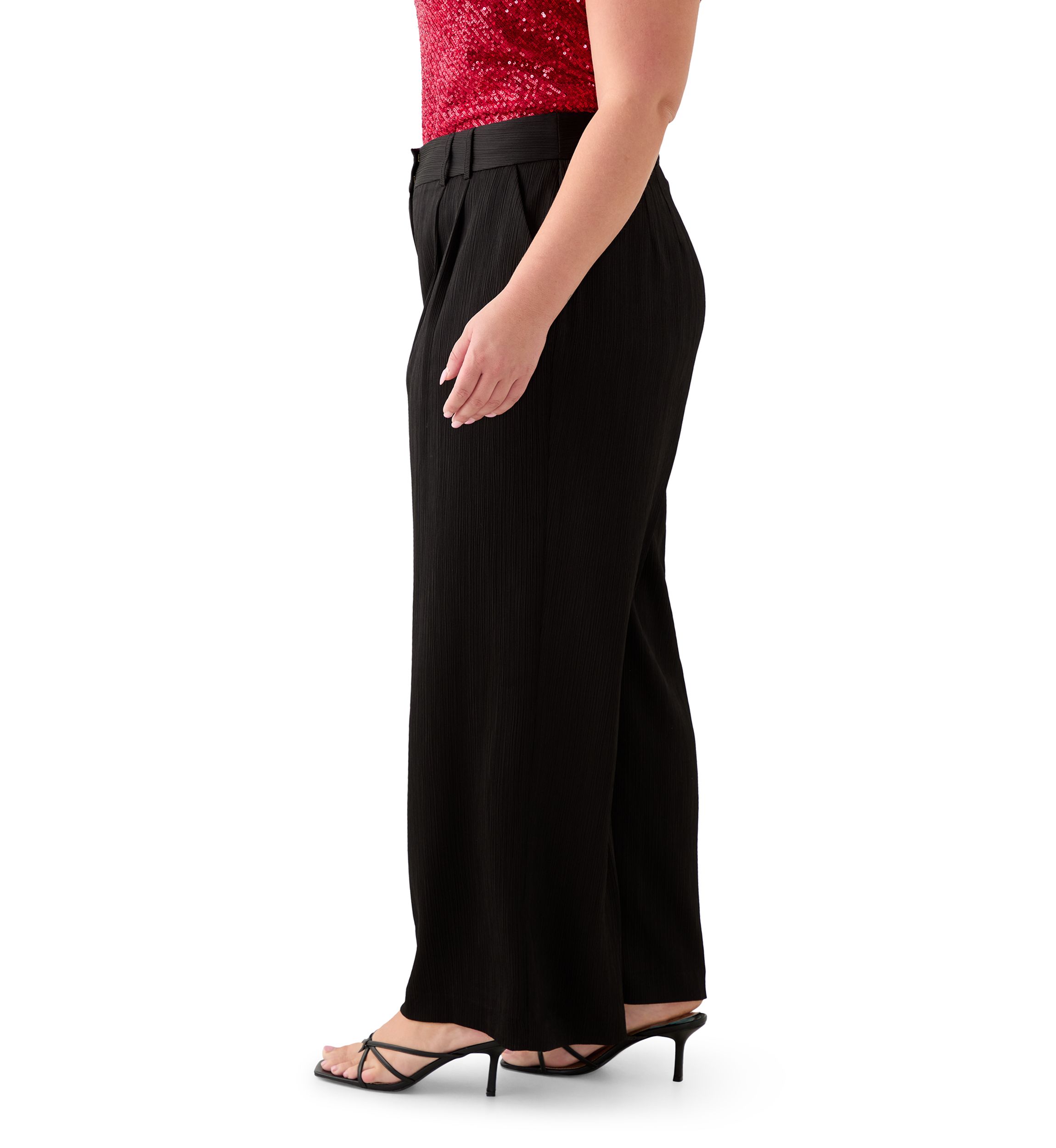 Plus Size Crinkle Satin Pants