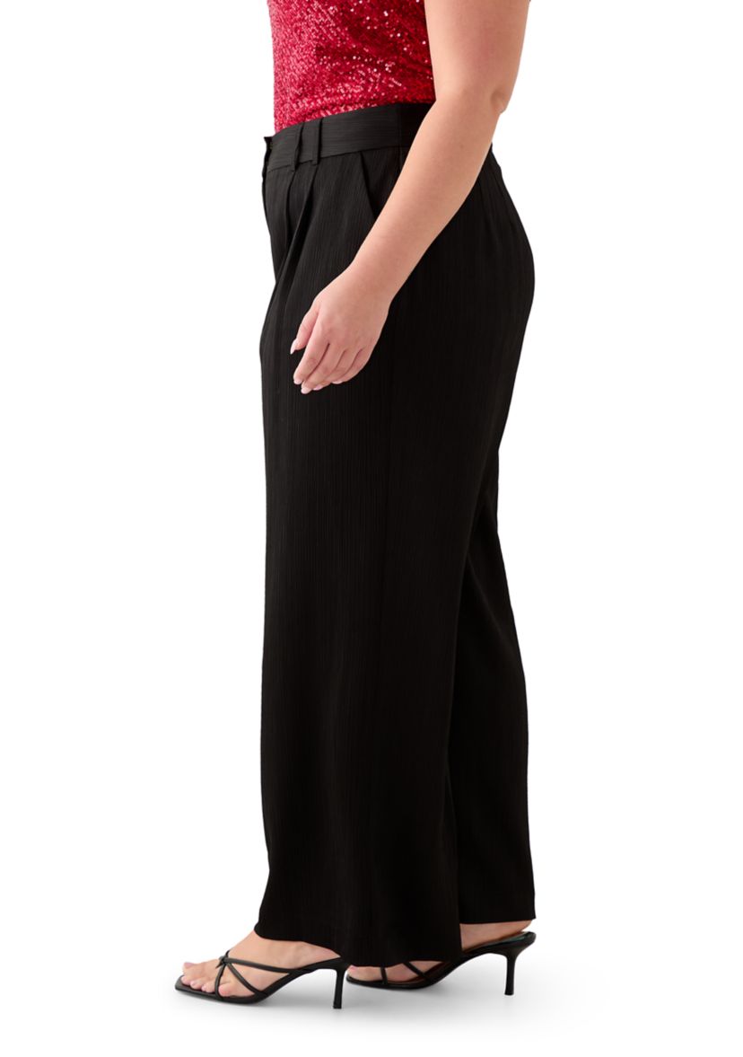 Plus Size Crinkle Satin Pants