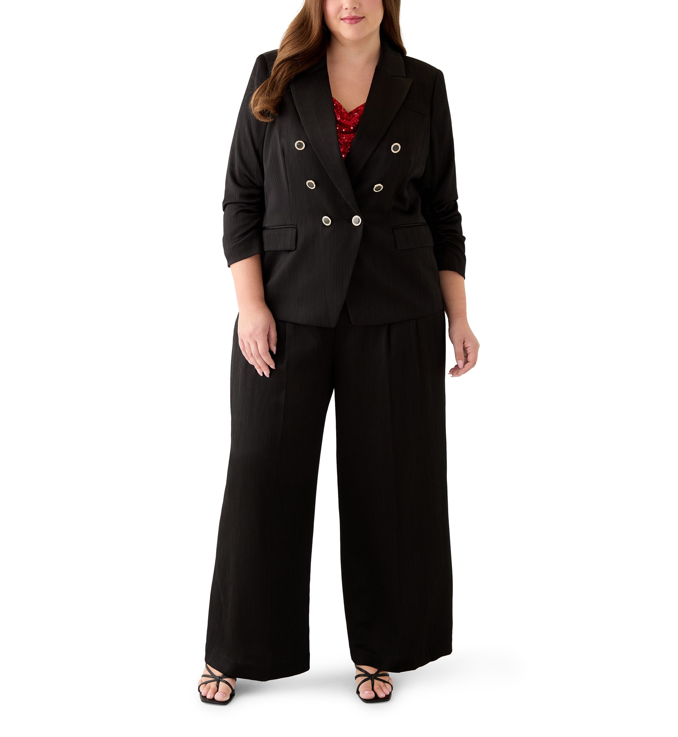 Plus Size Crinkle Satin Pants