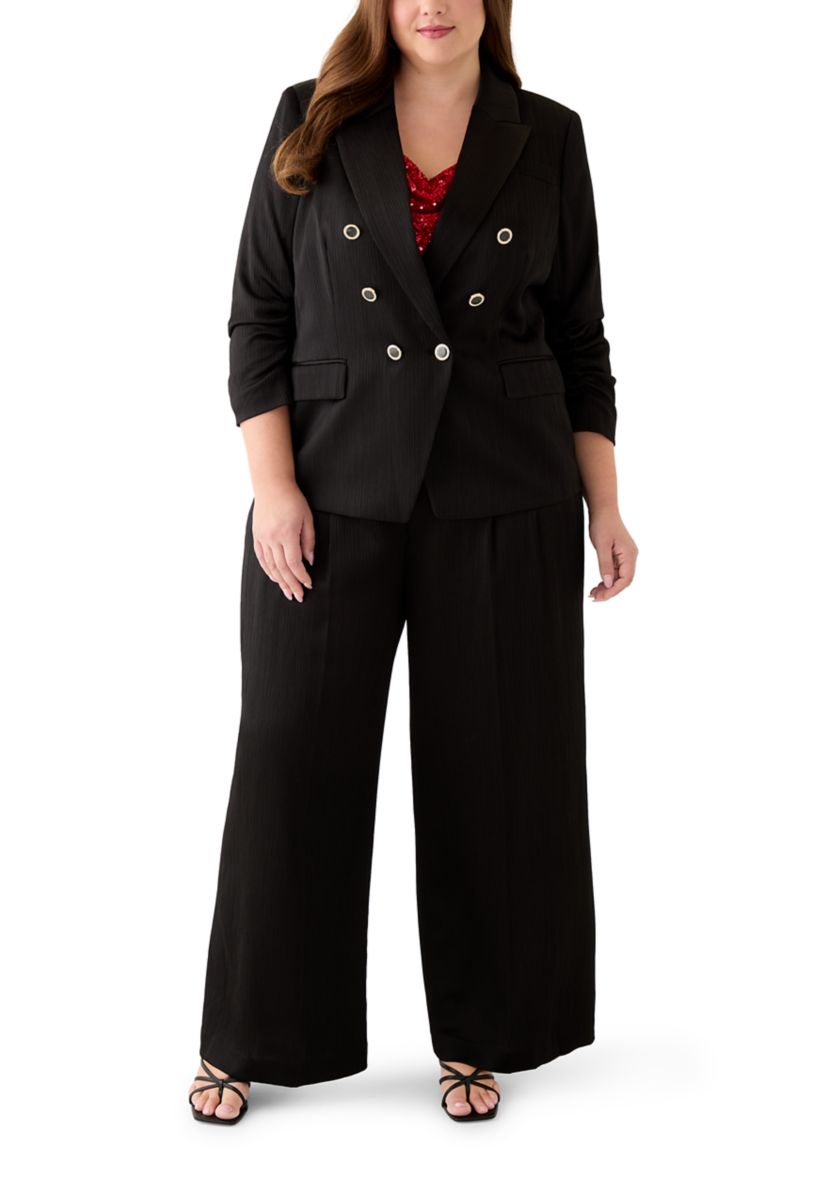 Plus Size Crinkle Satin Pants