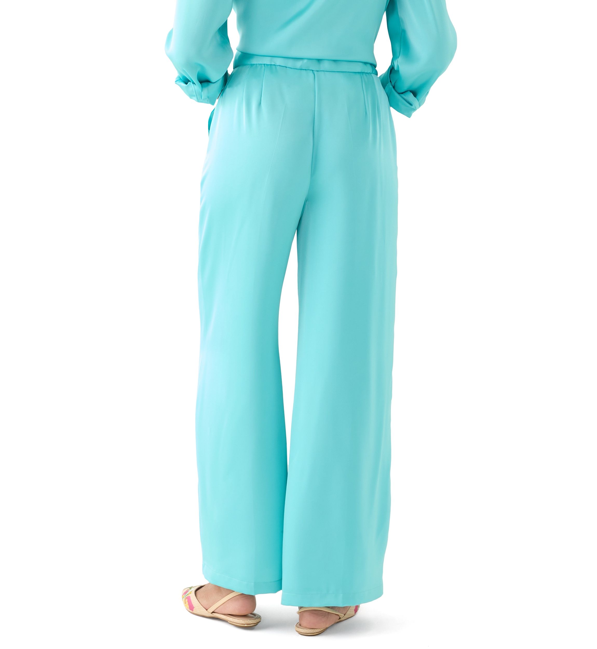 Womens Satin Wide Leg Pants