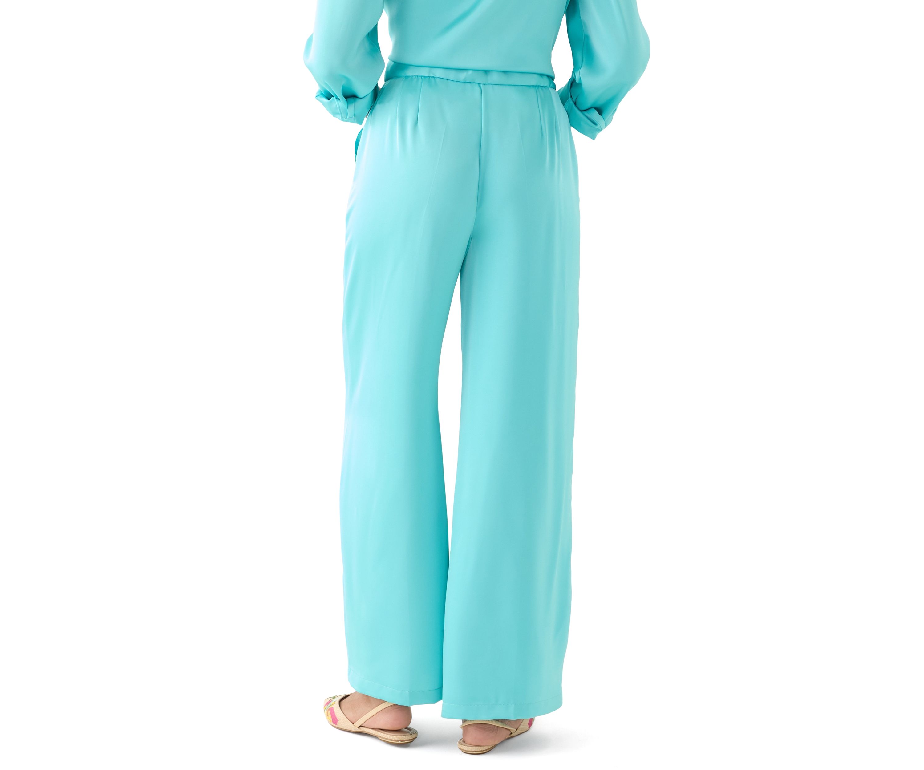 Womens Satin Wide Leg Pants