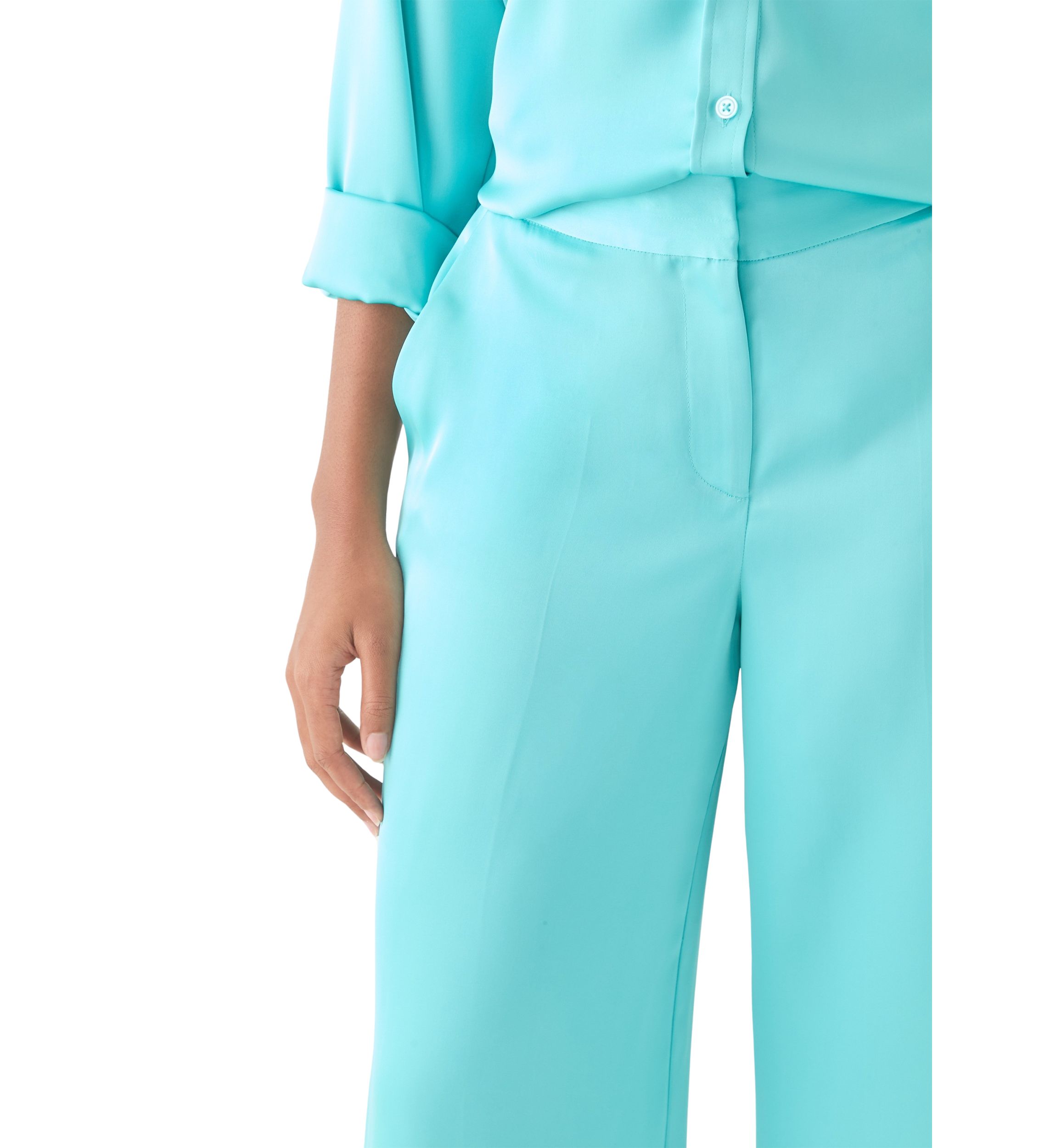 Womens Satin Wide Leg Pants
