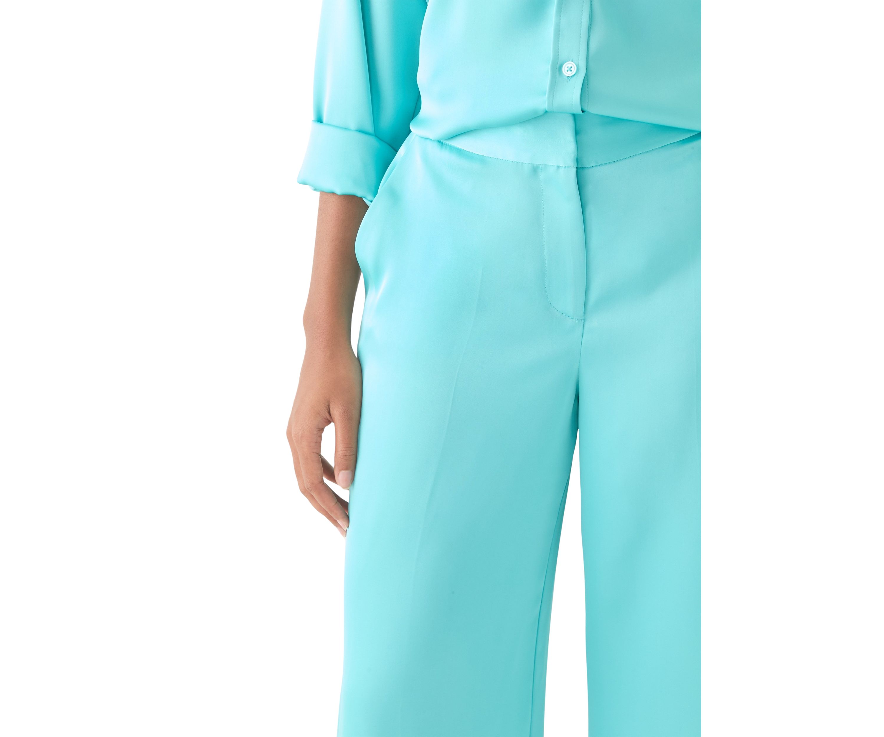 Womens Satin Wide Leg Pants