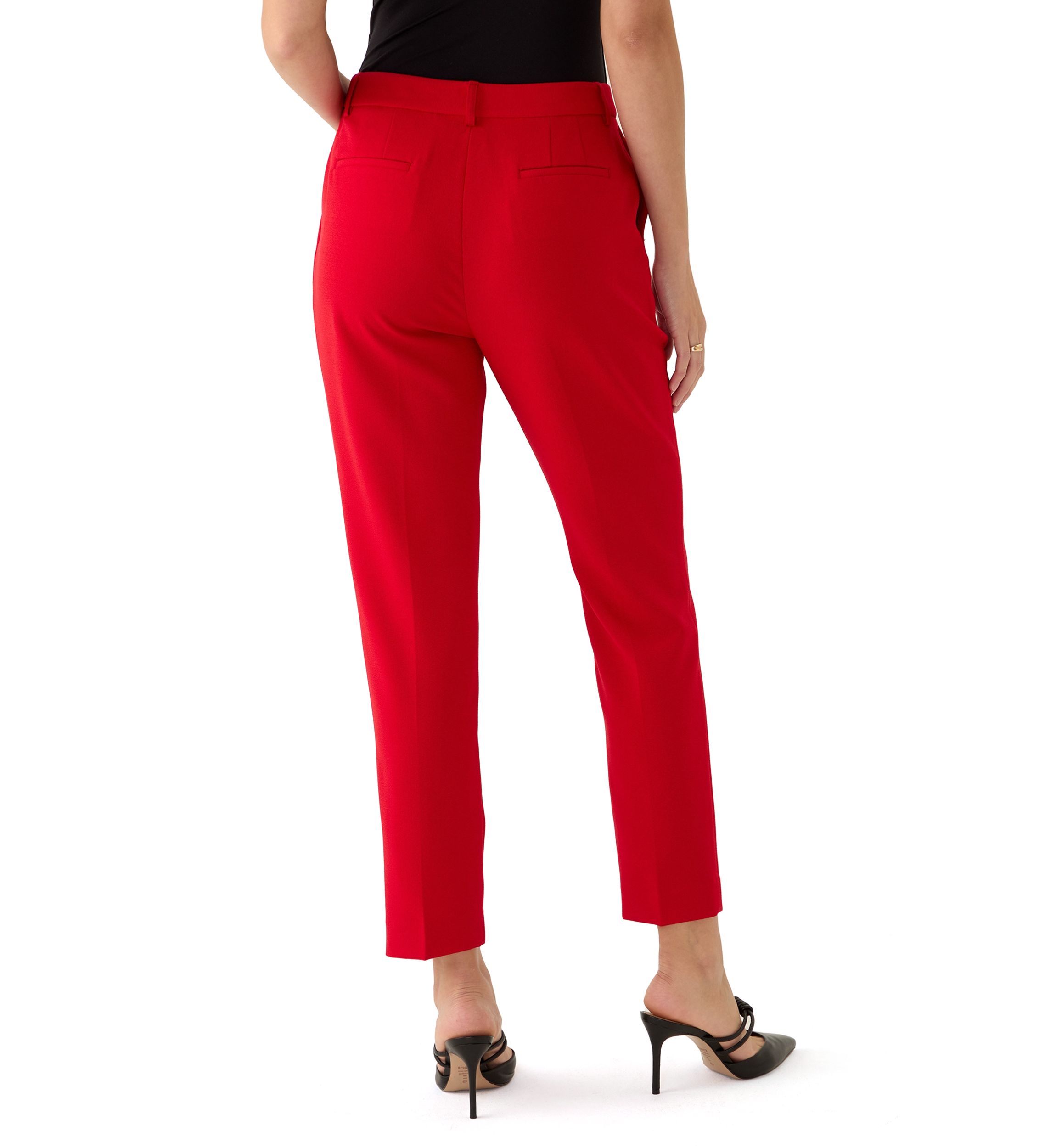 Womens Slim Leg Crepe Pants