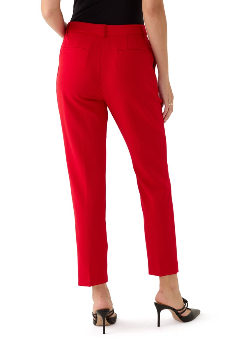 Womens Slim Leg Crepe Pants