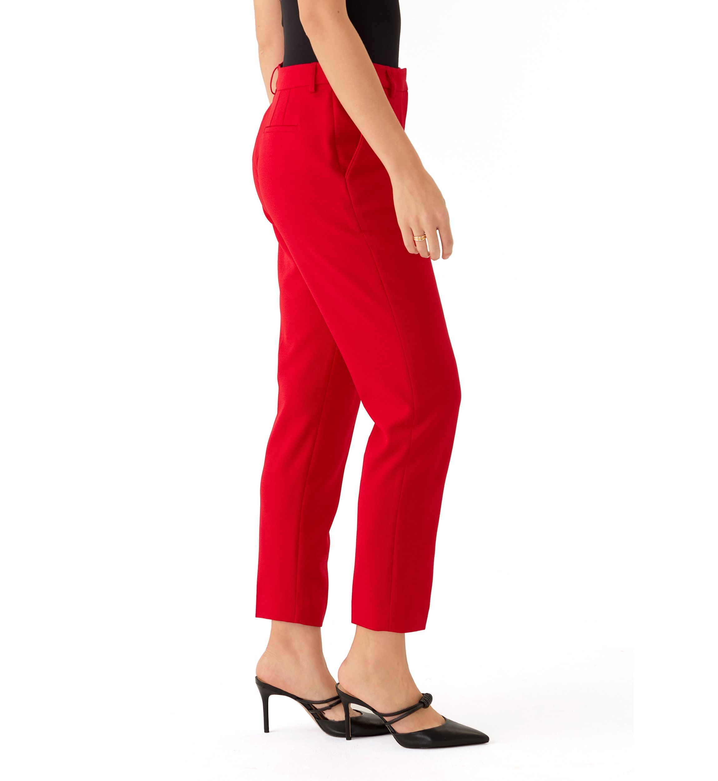 Womens Slim Leg Crepe Pants