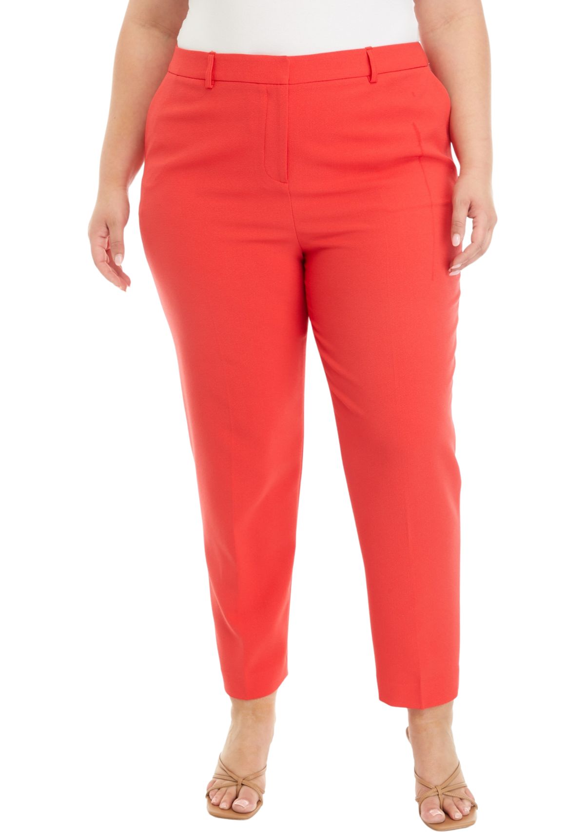 Plus Size Slim Ankle Pants