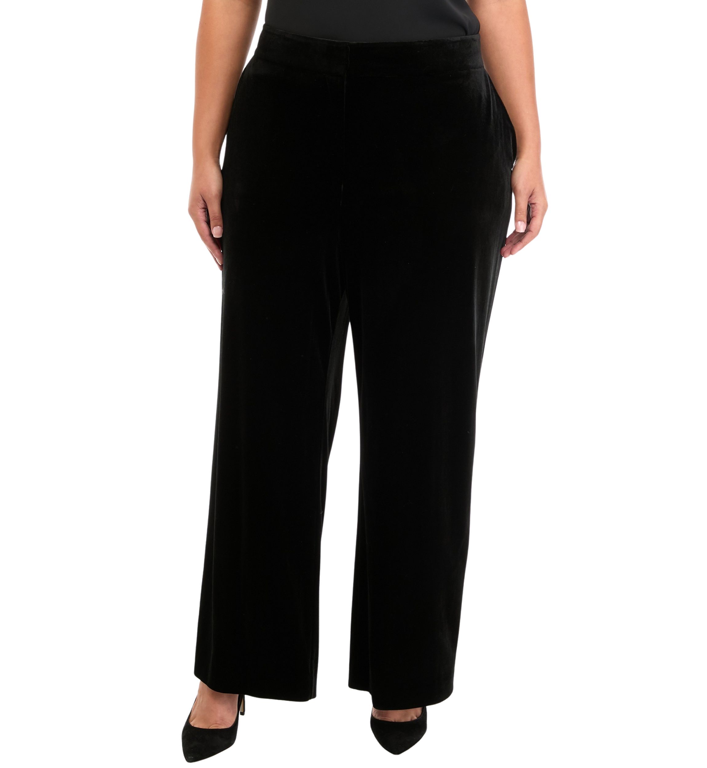 Plus Size Wide Leg Velvet Pants