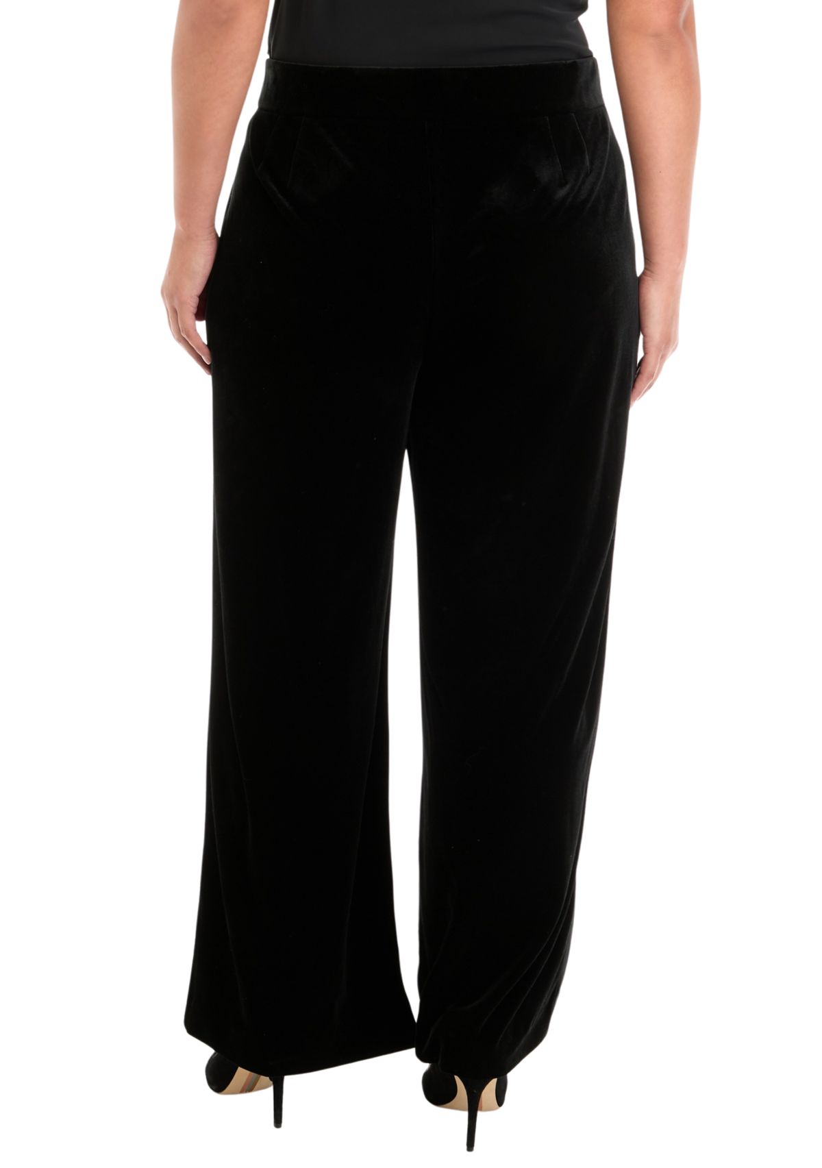 Plus Size Wide Leg Velvet Pants