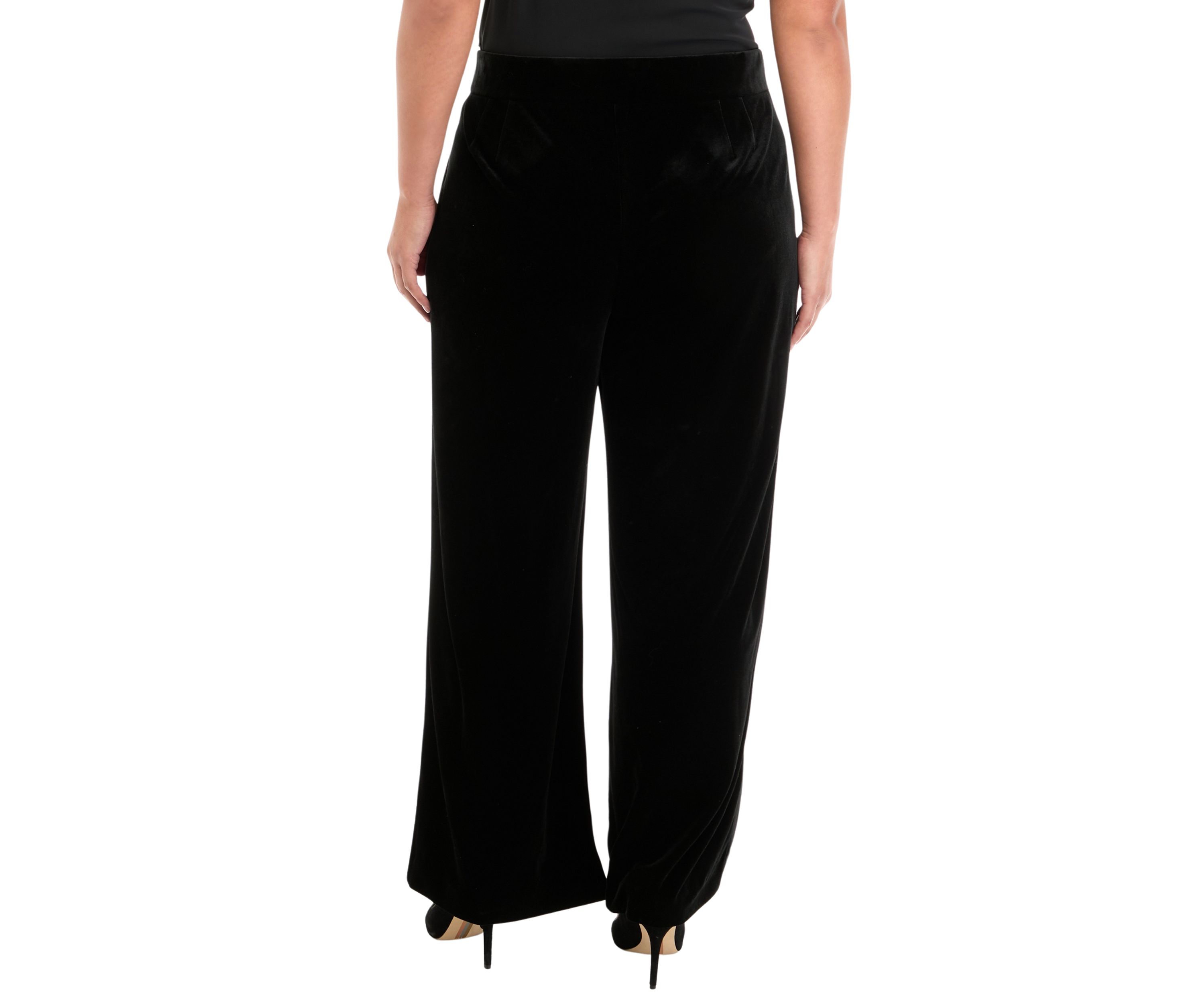Plus Size Wide Leg Velvet Pants