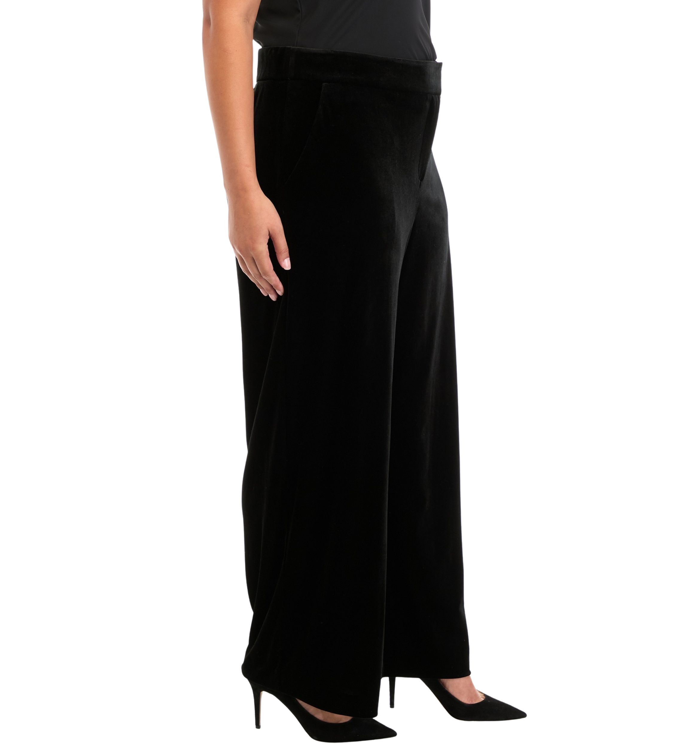 Plus Size Wide Leg Velvet Pants