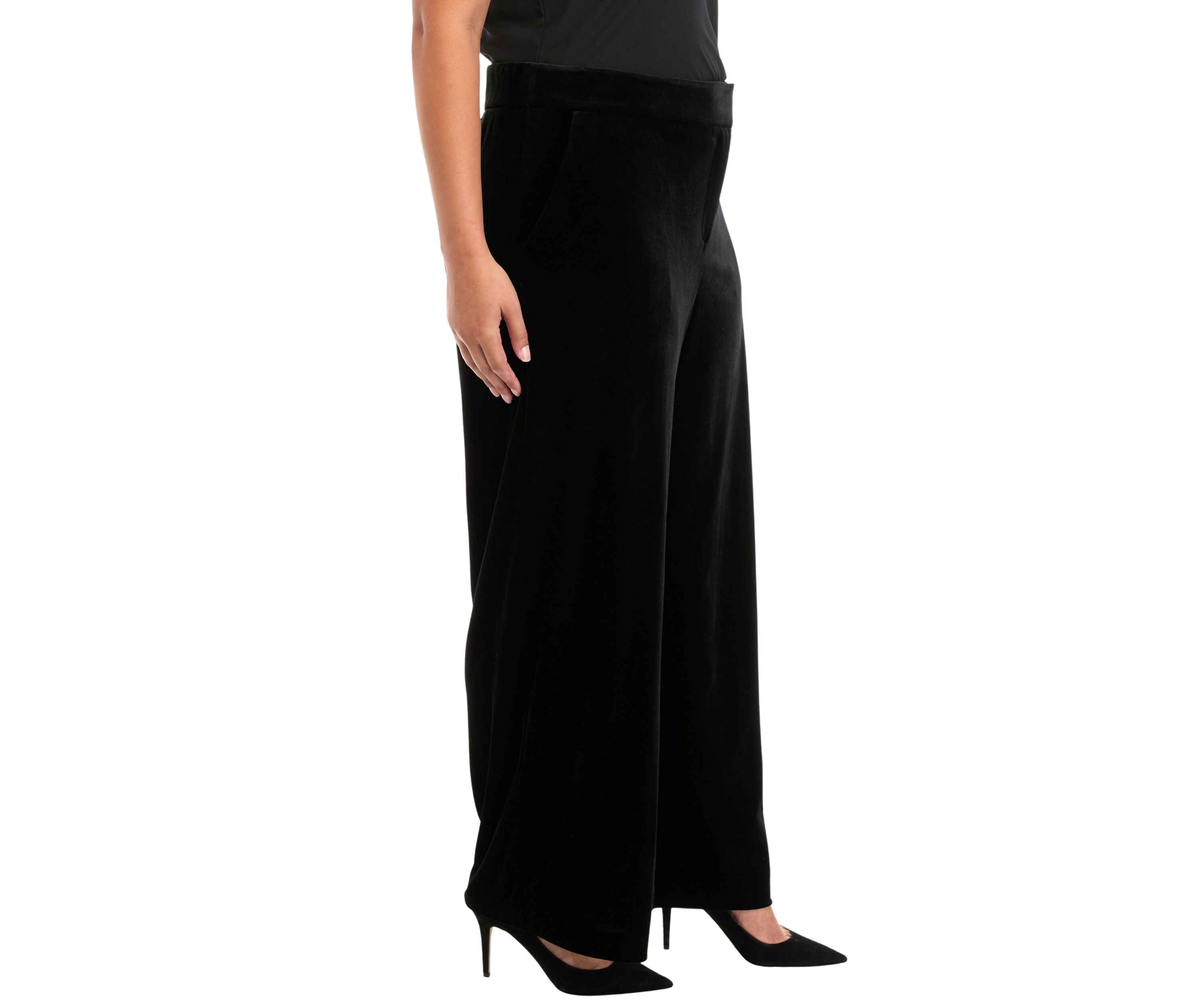 Plus Size Wide Leg Velvet Pants