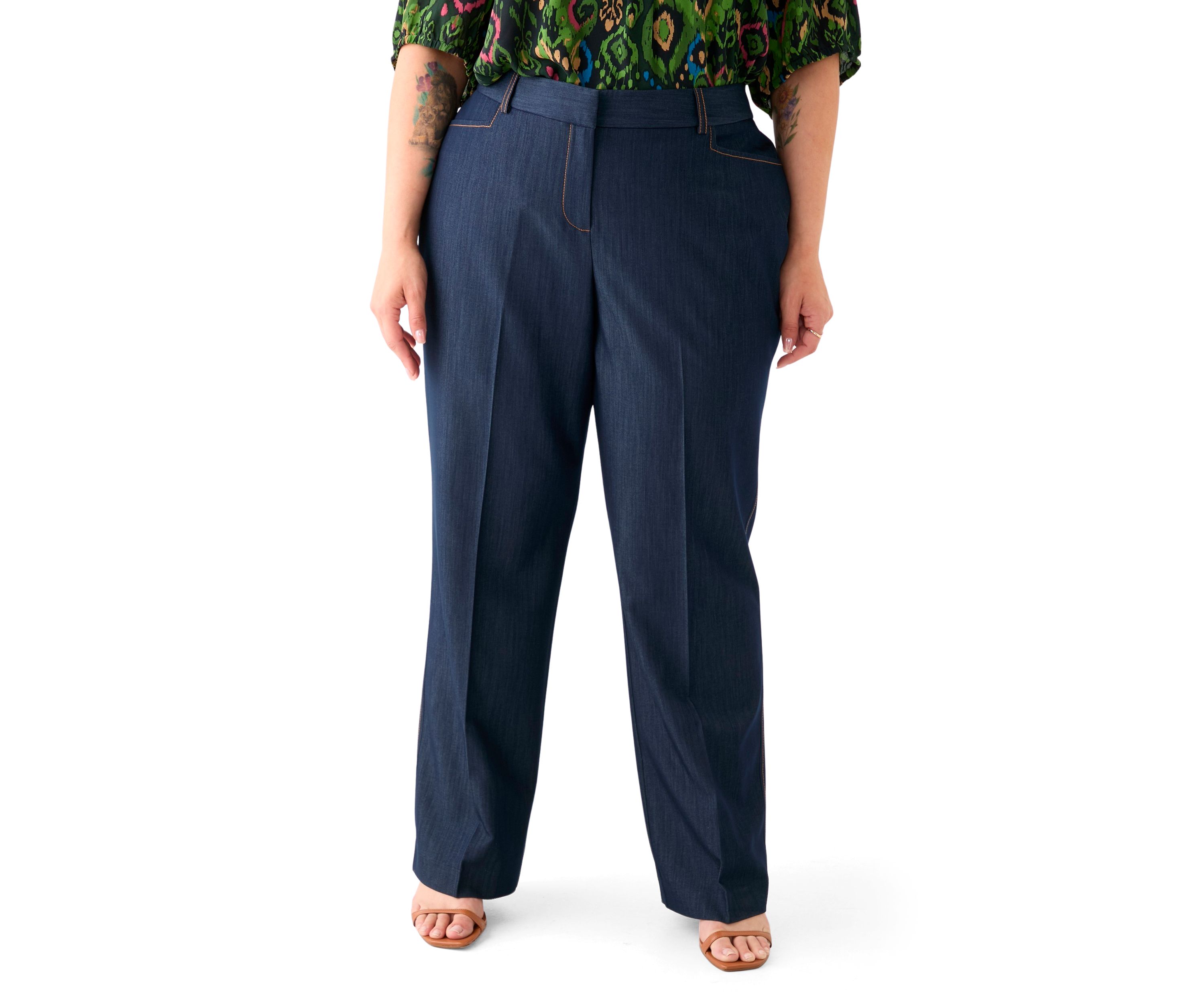 Plus Size Denim Suit Separate Pants