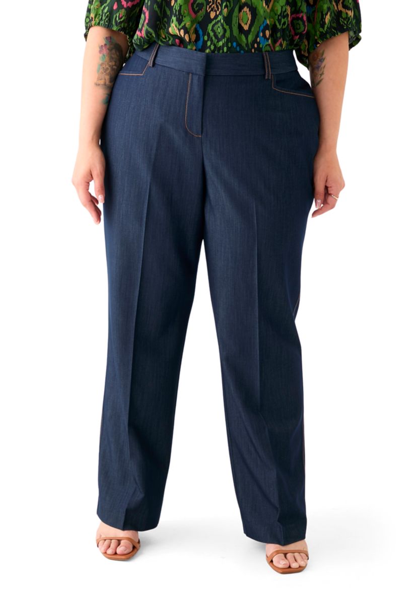 Plus Size Denim Suit Separate Pants