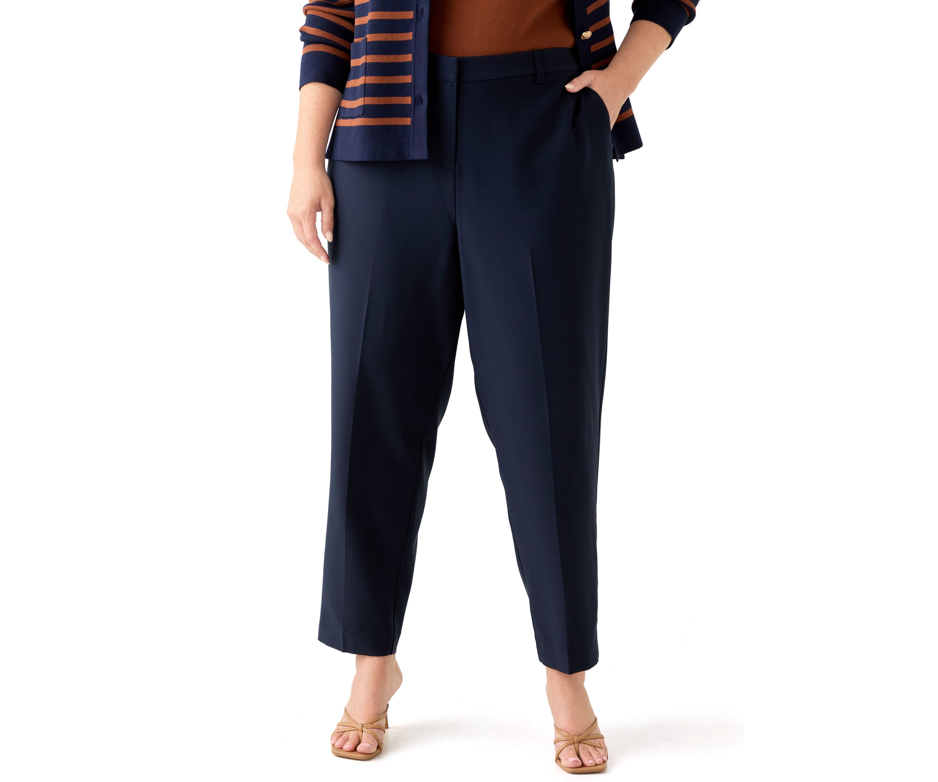Plus Size Solid BiStretch Slim Pant