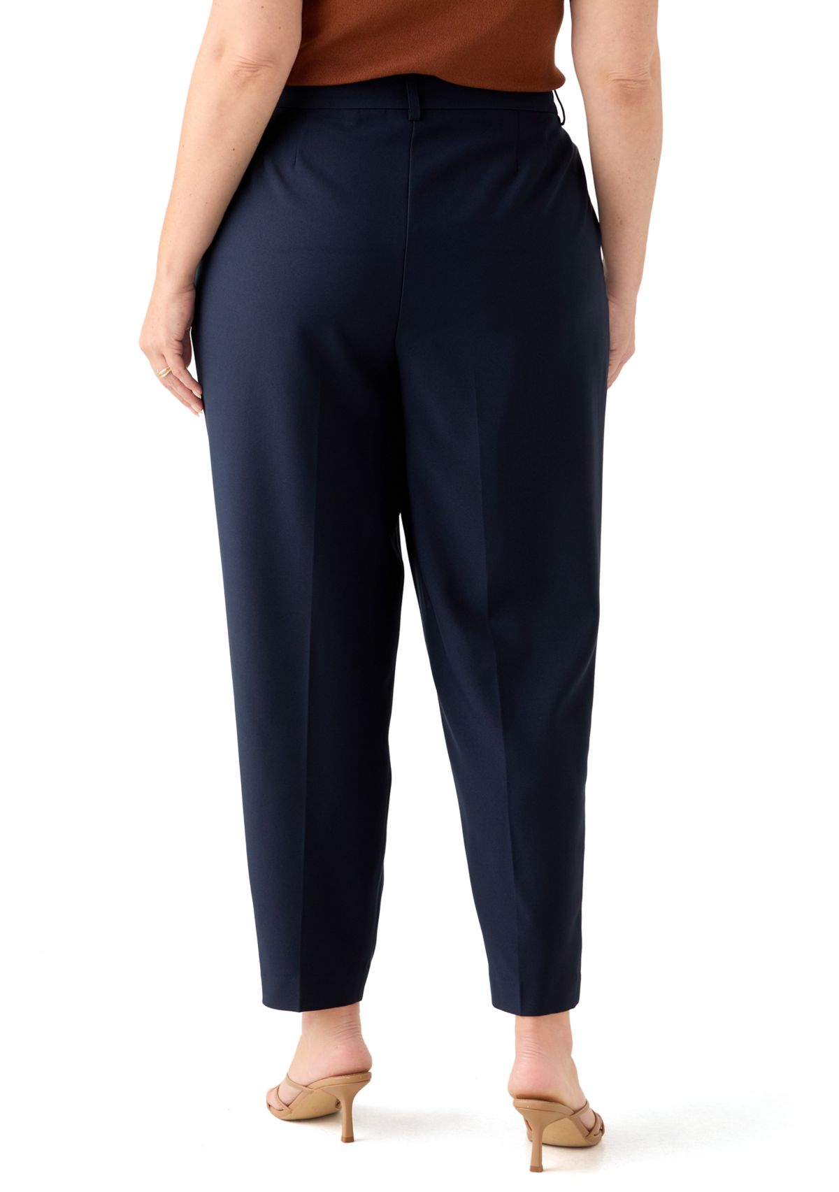 Plus Size Solid BiStretch Slim Pant