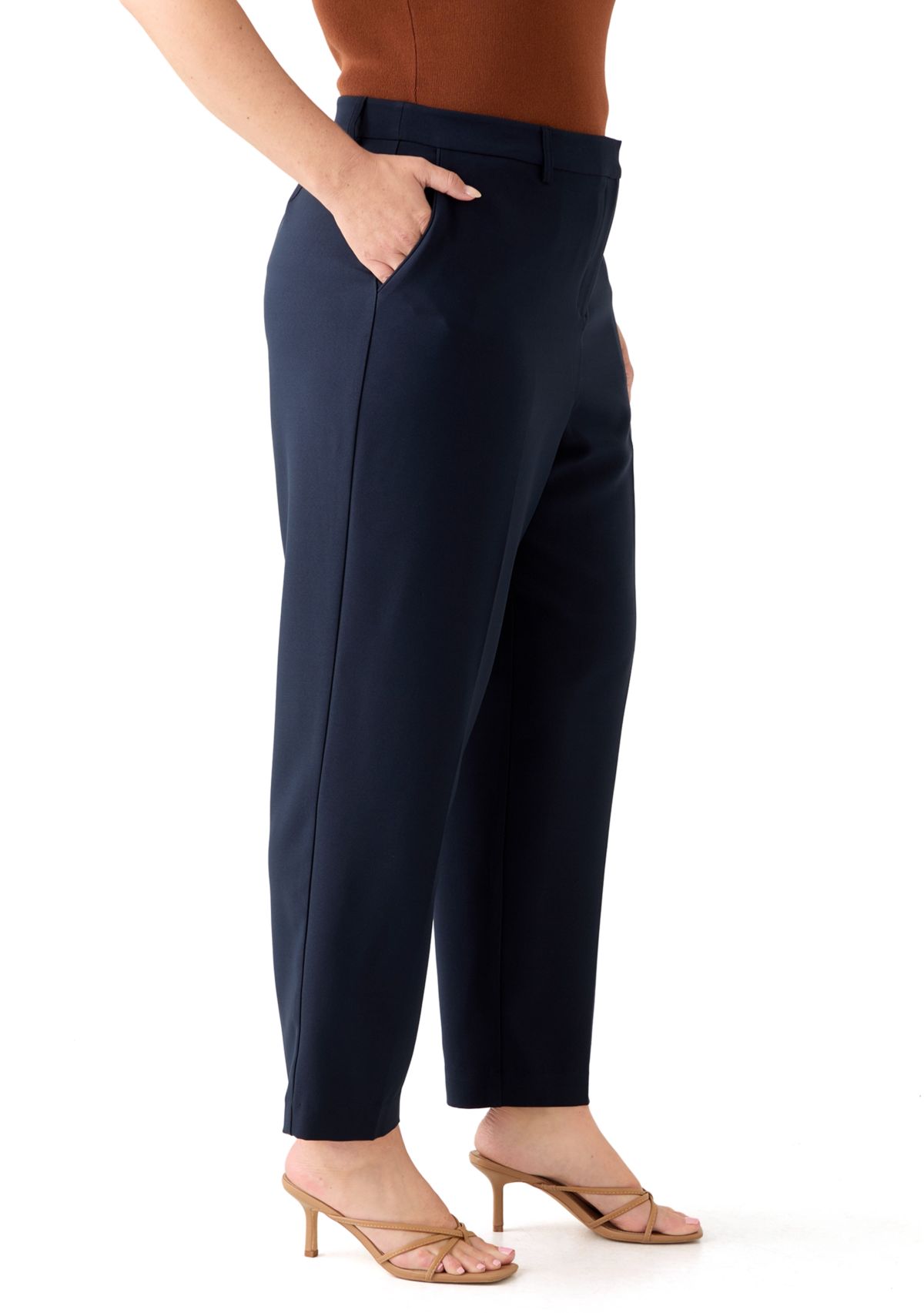 Plus Size Solid BiStretch Slim Pant