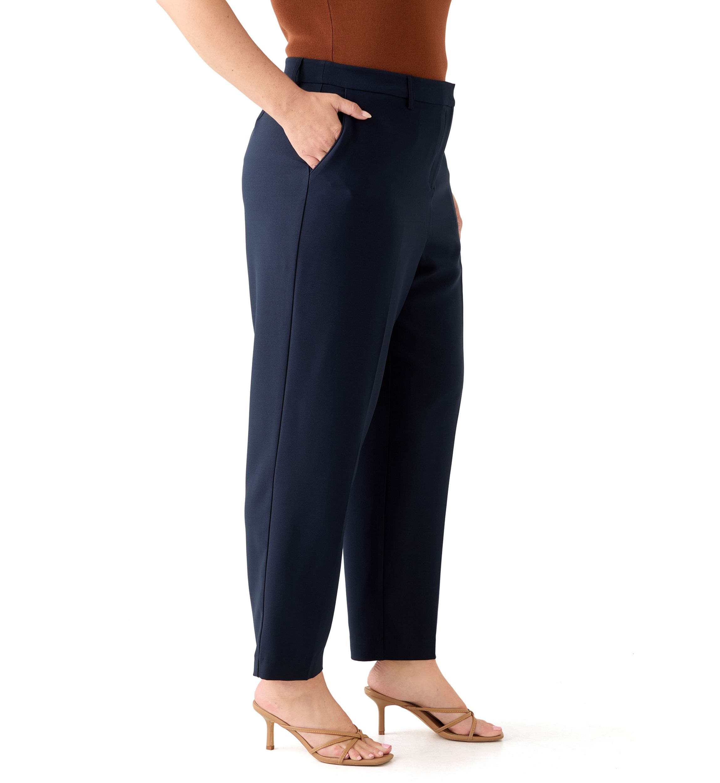 Plus Size Solid BiStretch Slim Pant