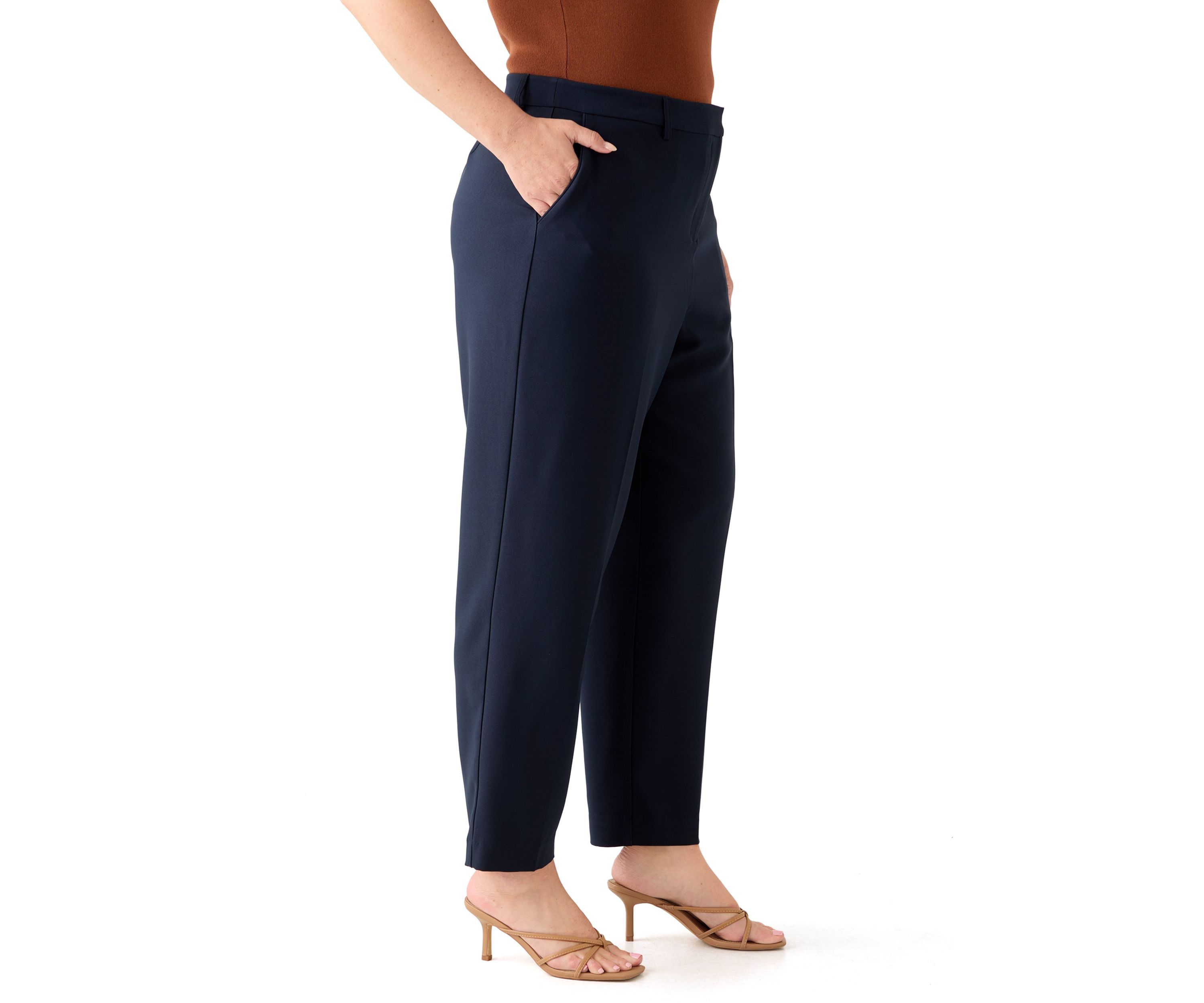 Plus Size Solid BiStretch Slim Pant