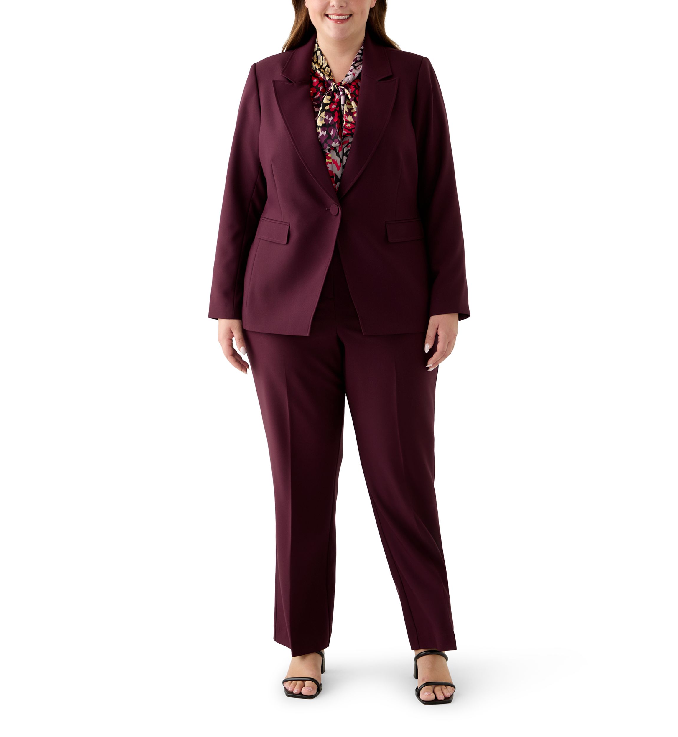 Womens Solid Crepe Wide Leg Pants